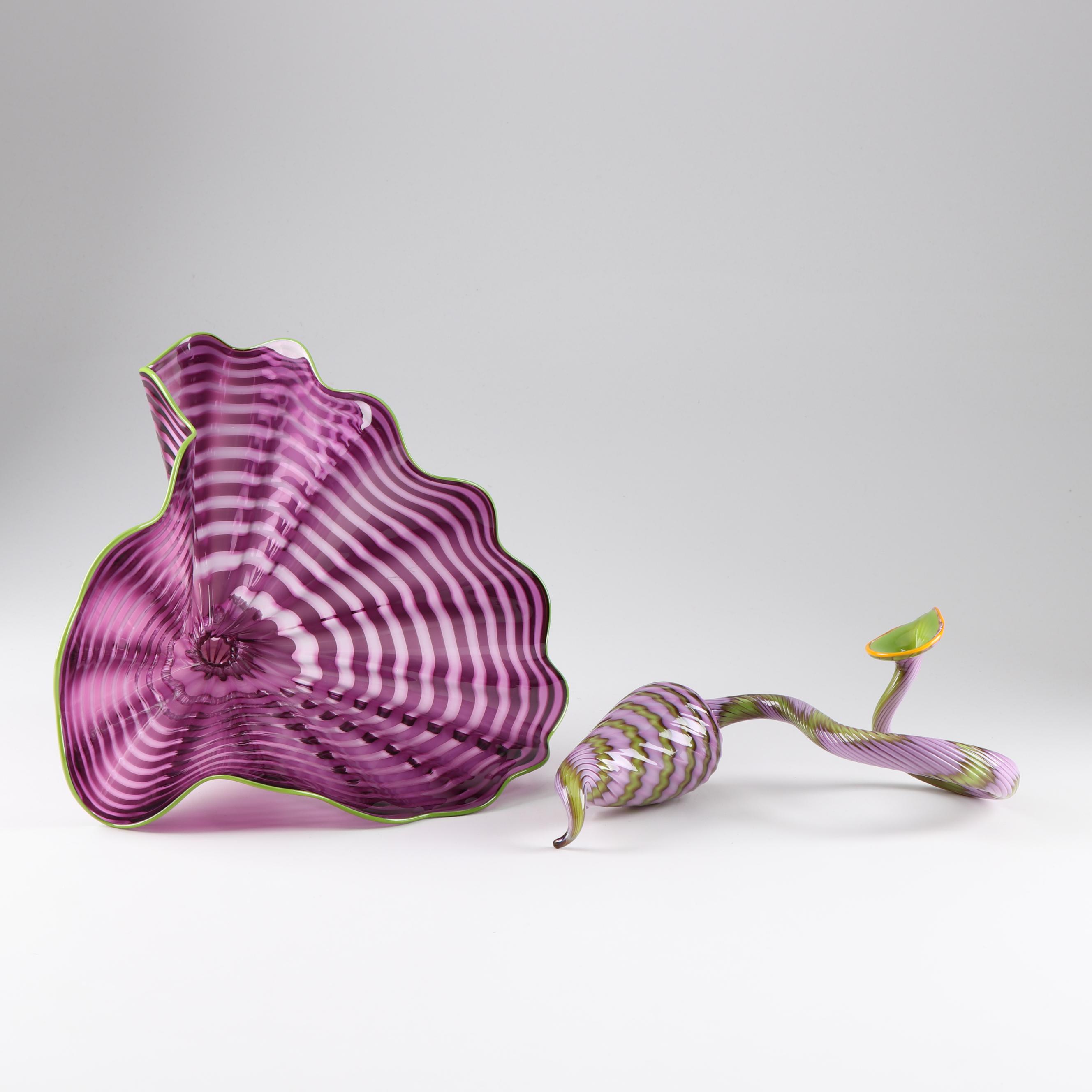 Dale Chihuly "Amethyst Persian Pair" Art Glass Sculpture