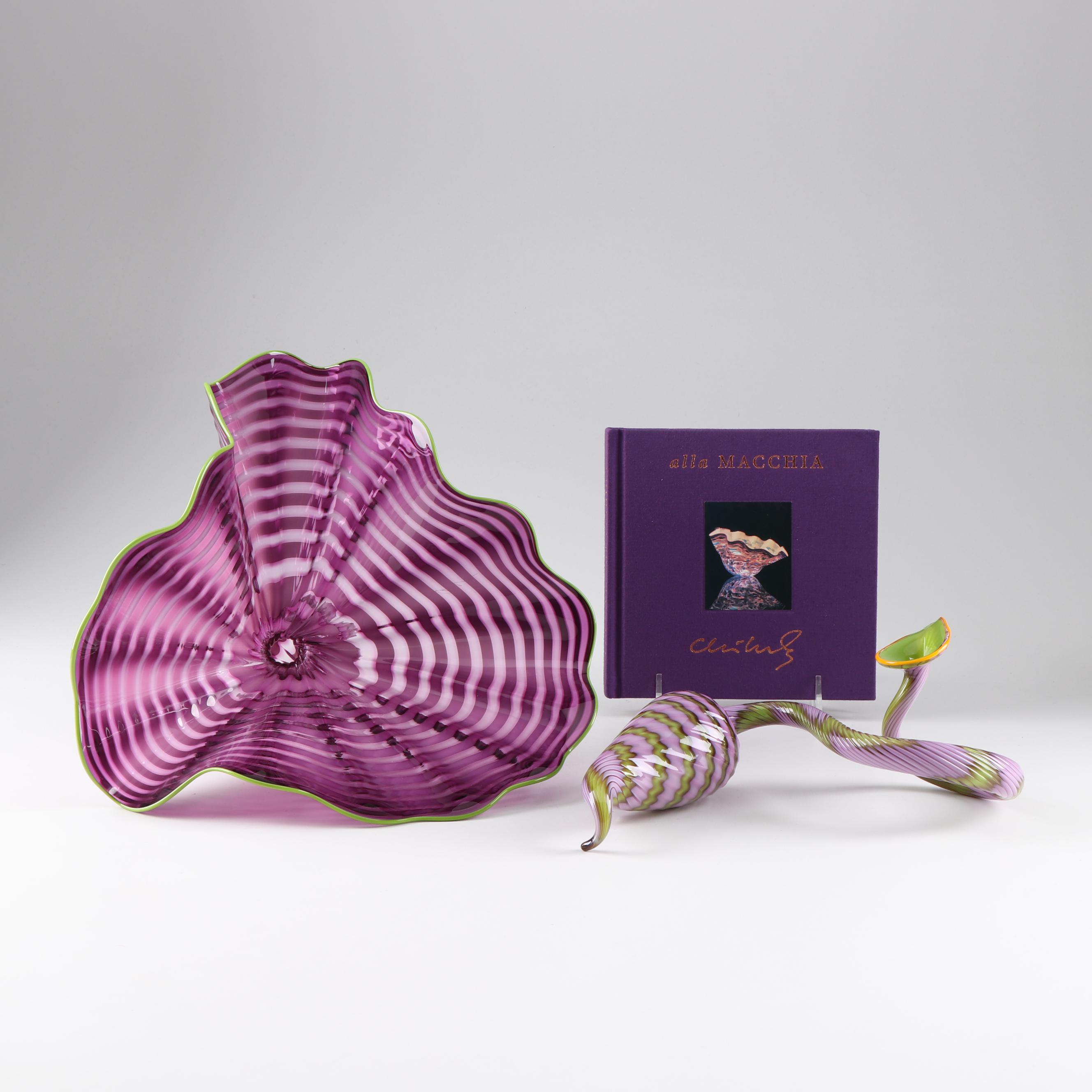 Dale Chihuly "Amethyst Persian Pair" Art Glass Sculpture