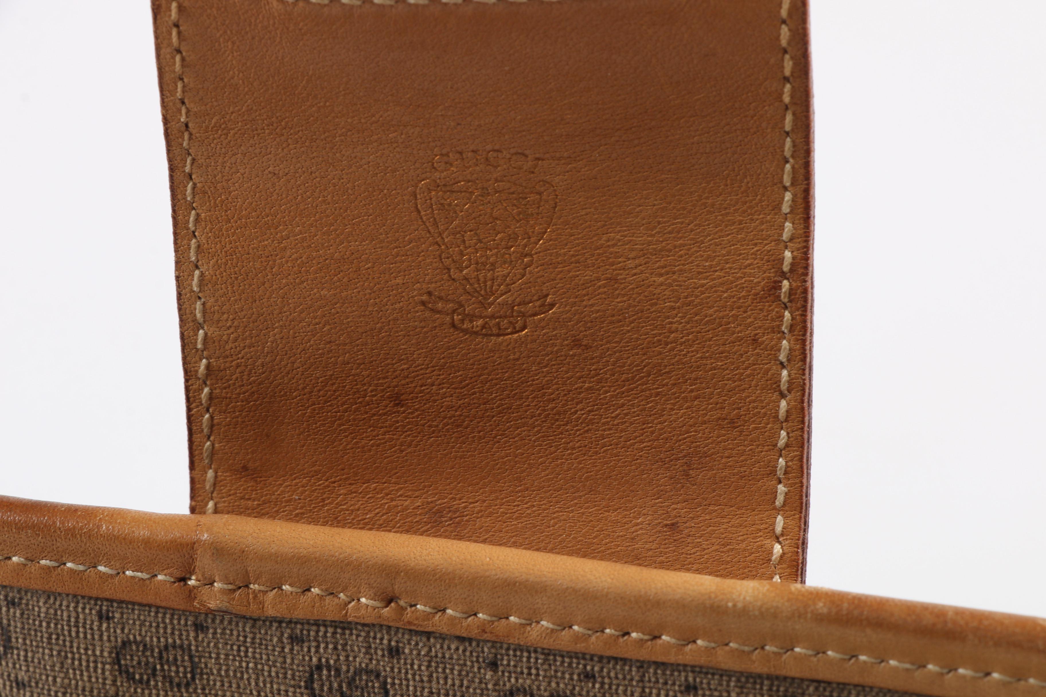 Gucci GG Supreme Micro Monogram Canvas Web Stripe Briefcase, 1970s Vintage