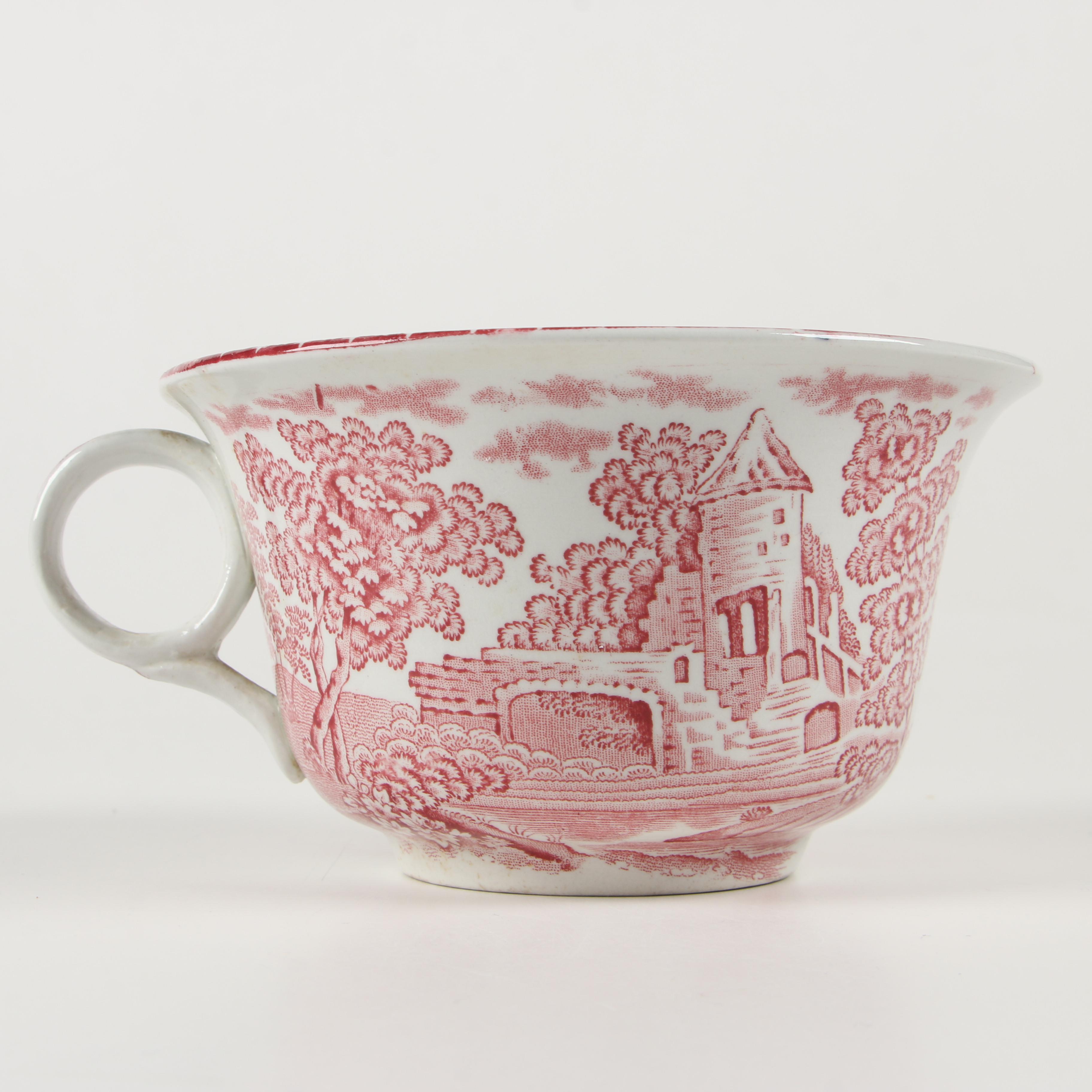 Royal Staffordshire Pottery "Tonquin" Transferware Oversized Cup and Saucer