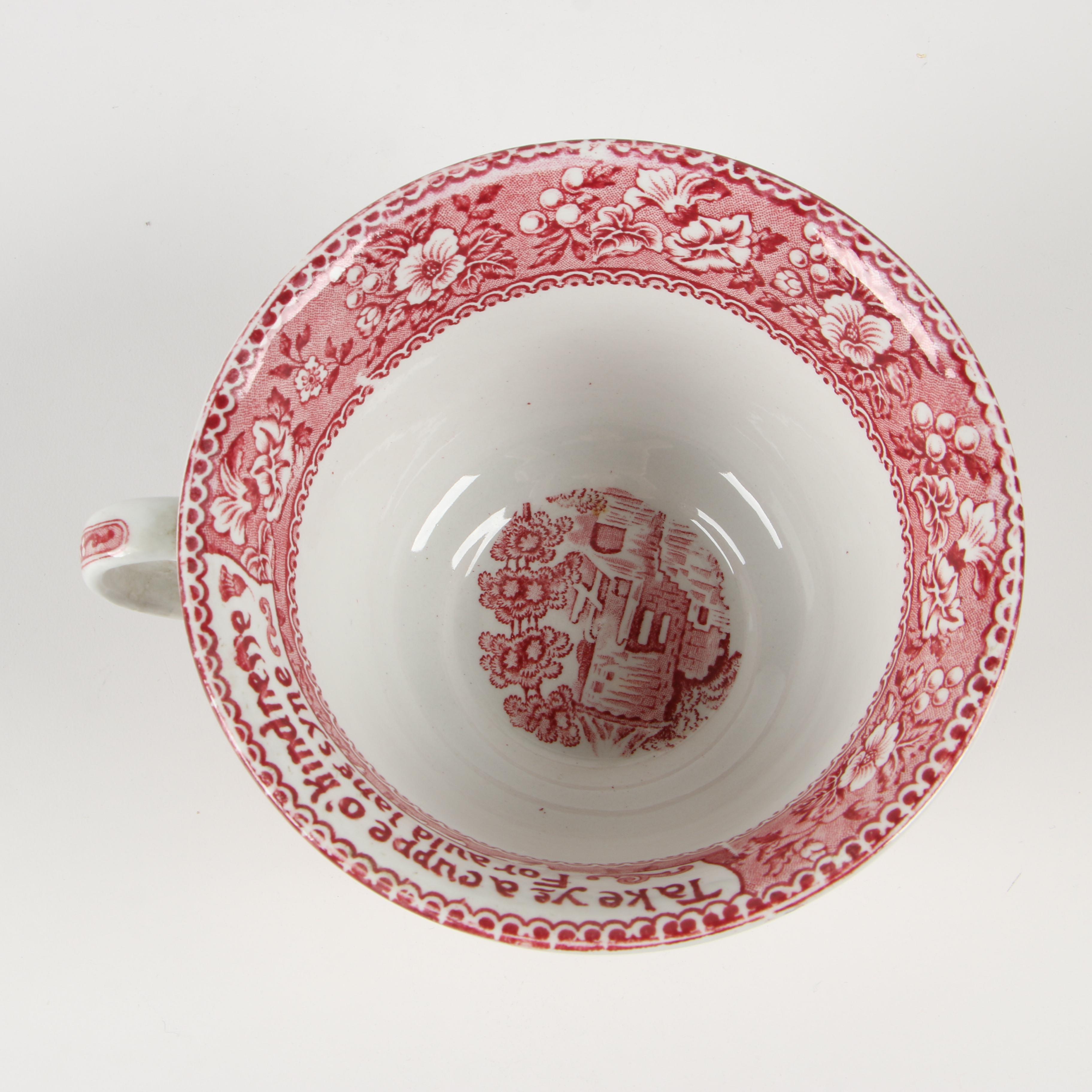 Royal Staffordshire Pottery "Tonquin" Transferware Oversized Cup and Saucer