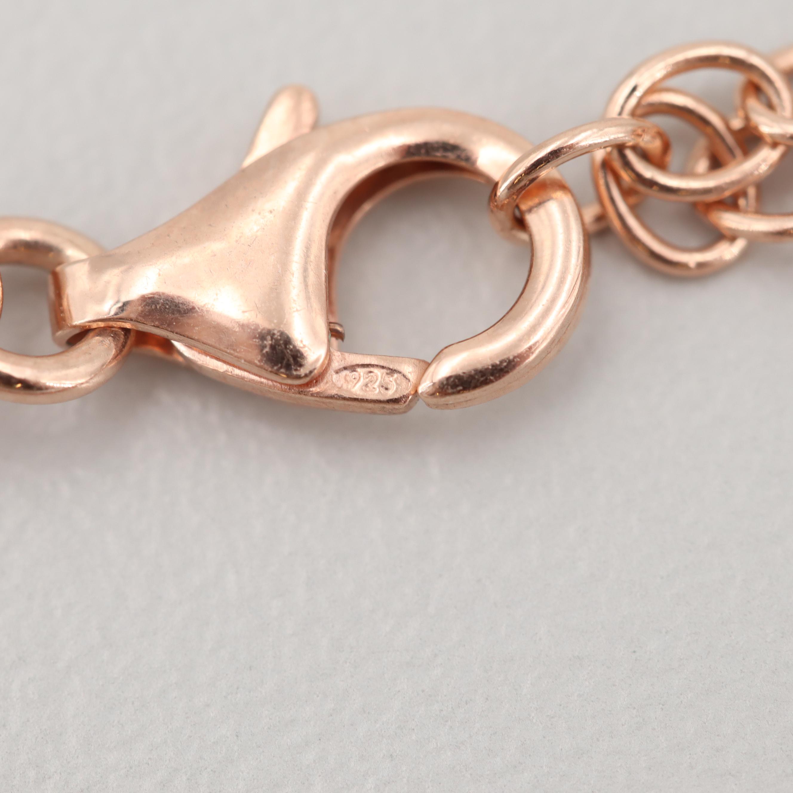 Rose Wash on Sterling Silver Amethyst Bracelet