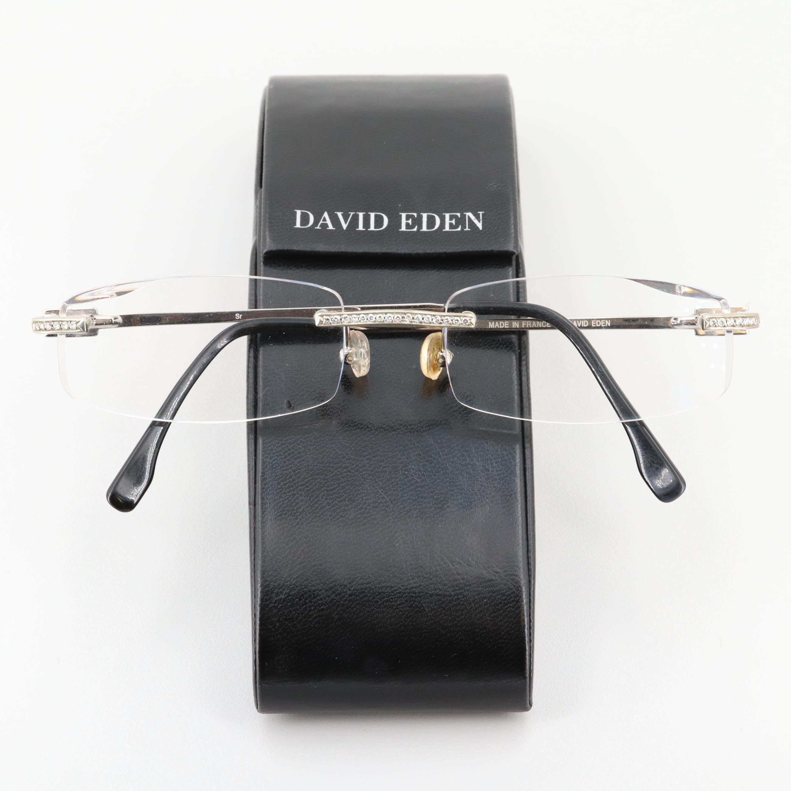 David Eden Diamond Reading Glasses with Case