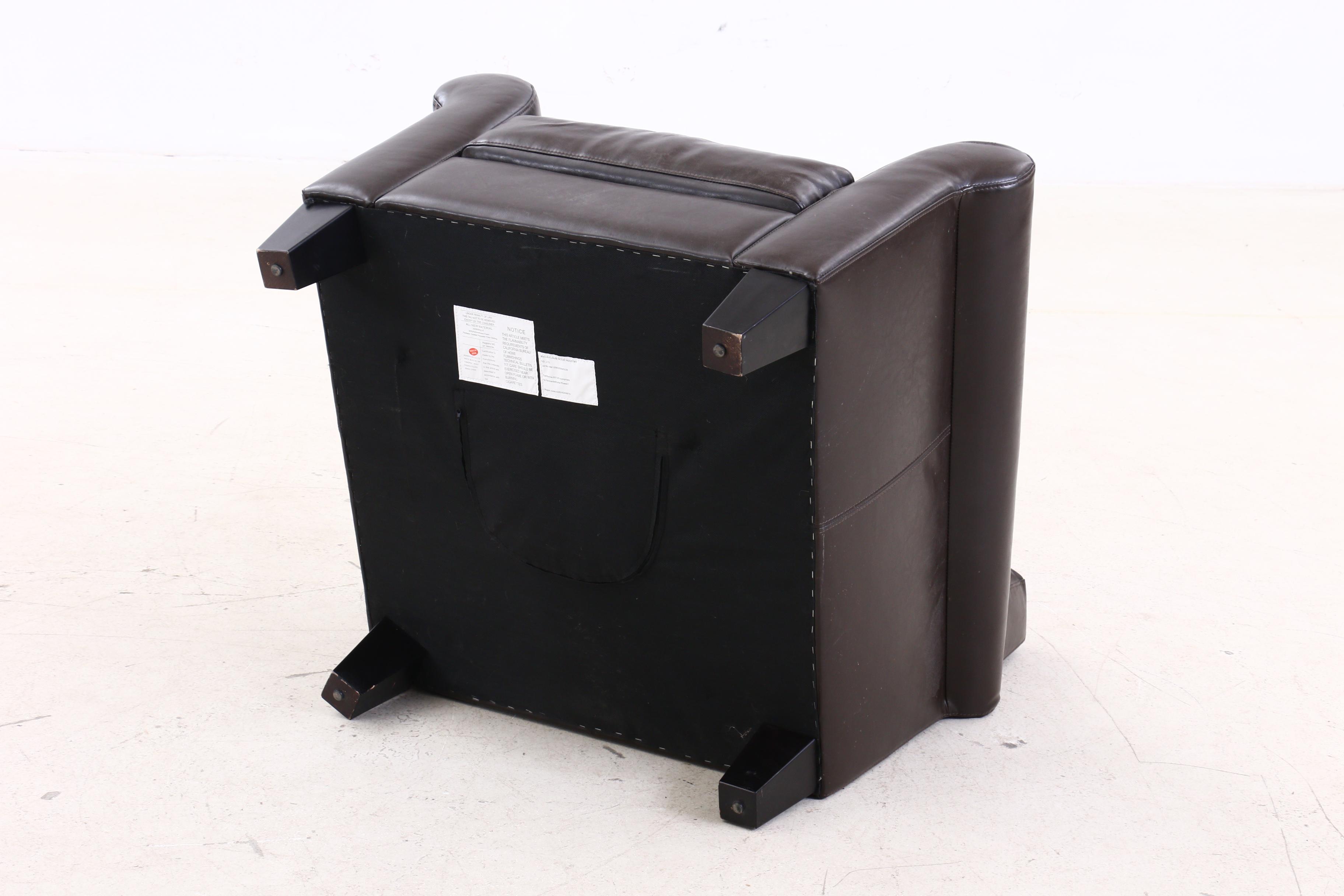 Contemporary Dark Brown Faux Leather Armchair