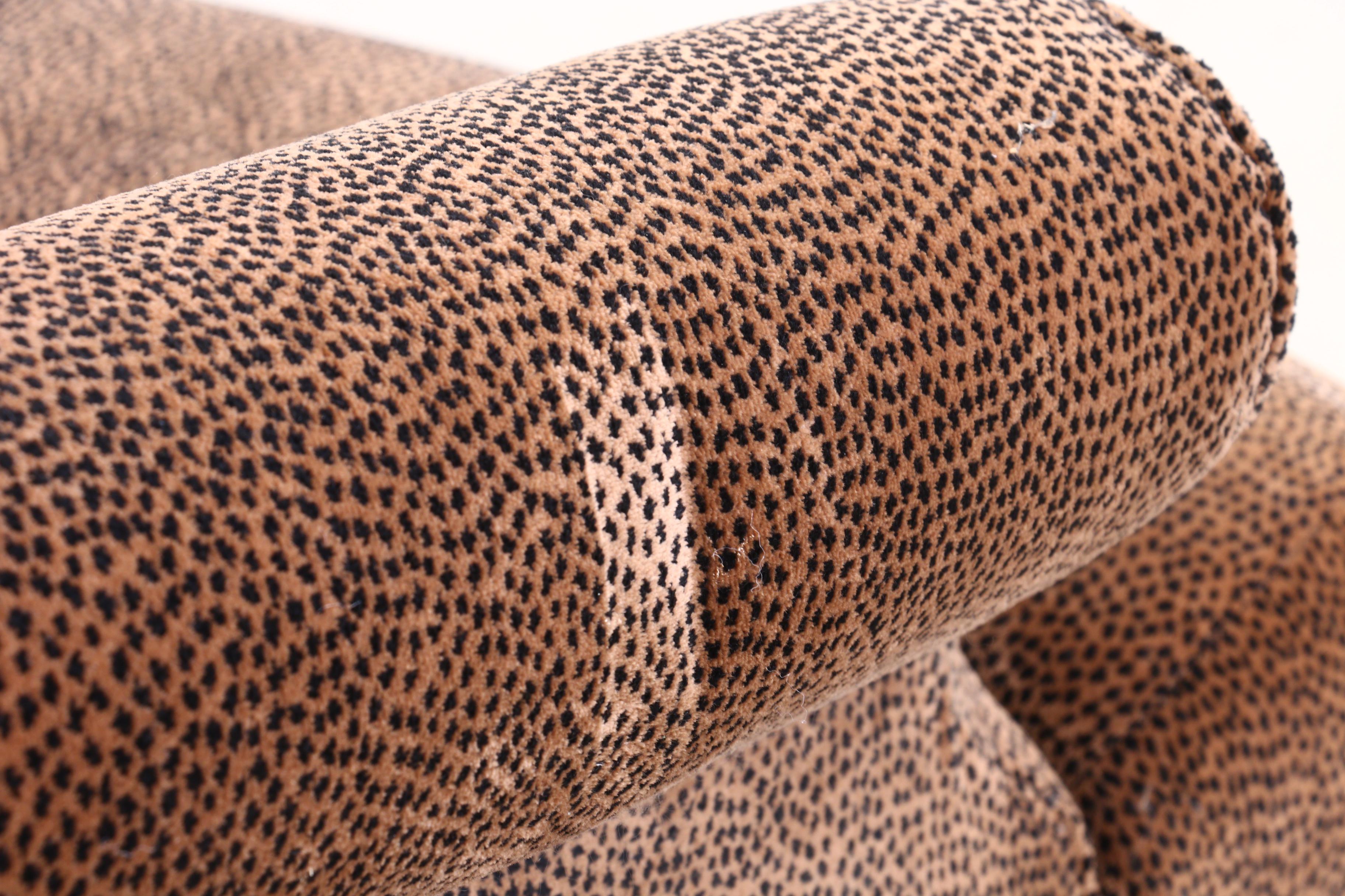 Lazy Boy Arm Chair and Ottoman Leopard Print, Contemporary