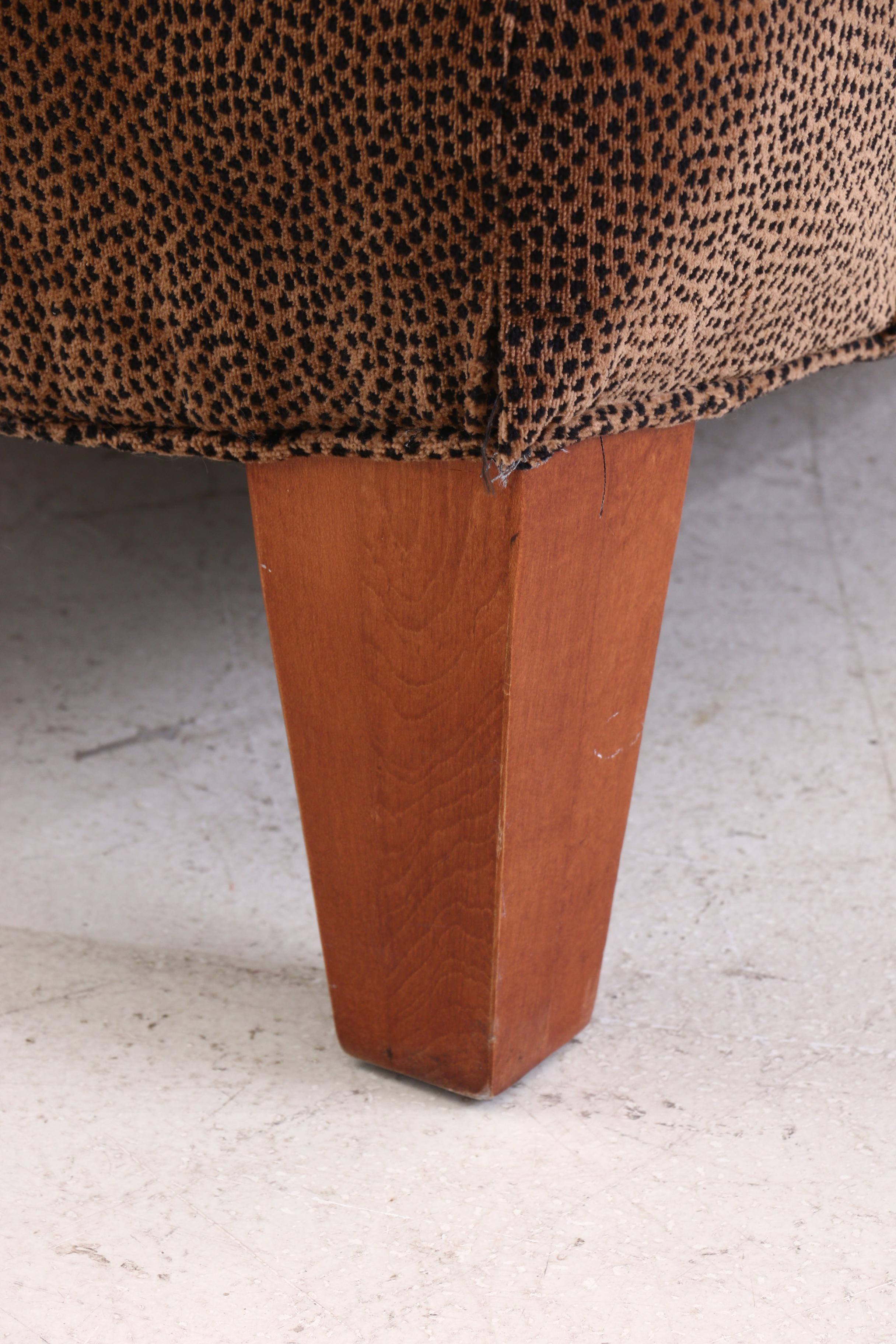 Lazy Boy Arm Chair and Ottoman Leopard Print, Contemporary