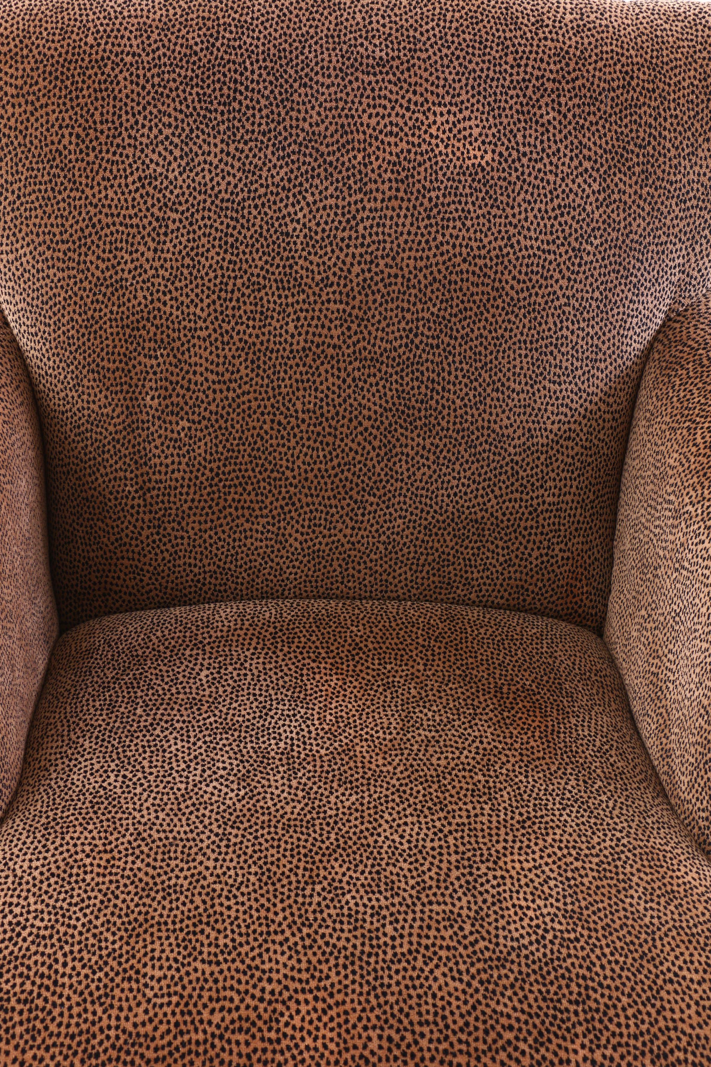 Lazy Boy Arm Chair and Ottoman Leopard Print, Contemporary
