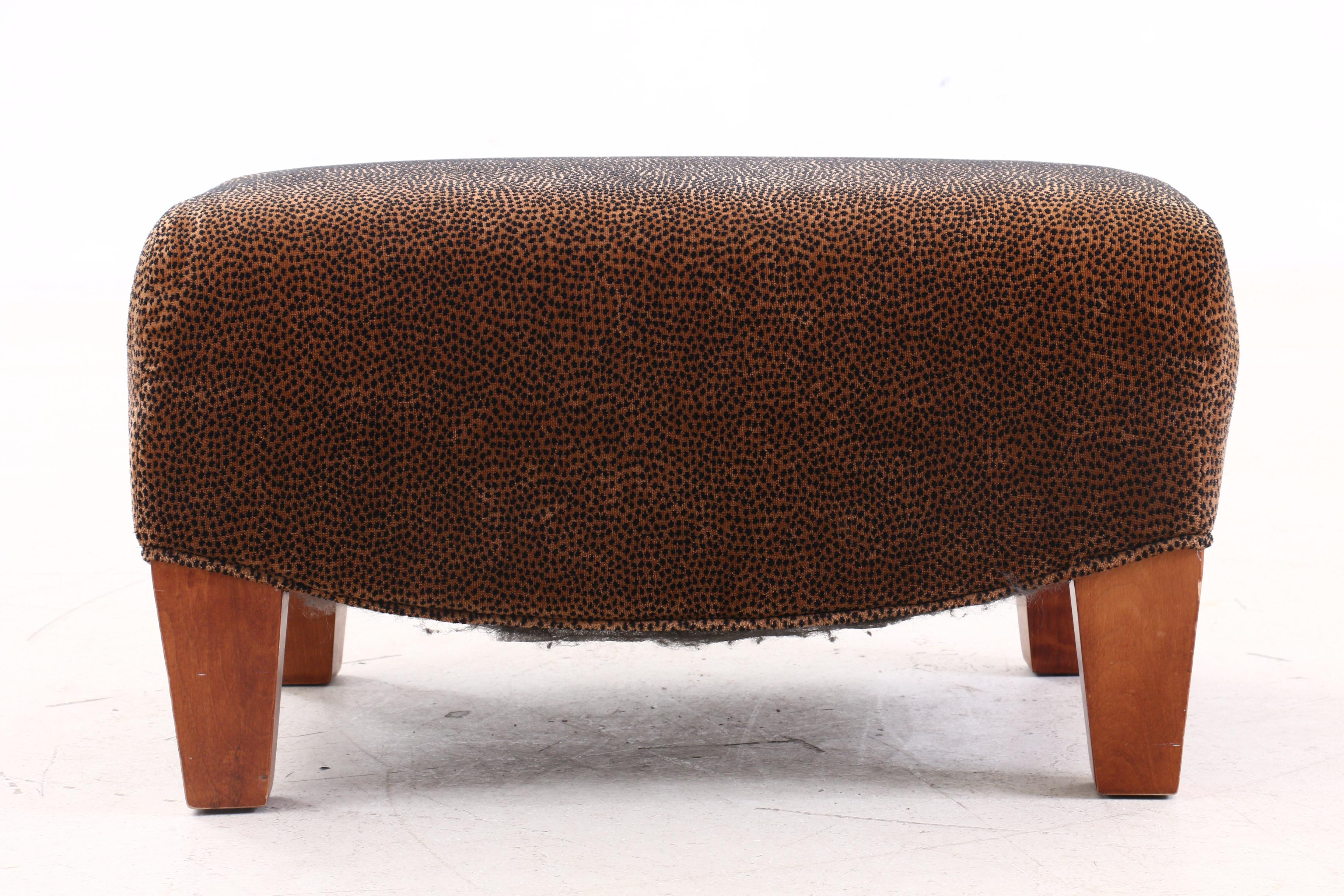 Lazy Boy Arm Chair and Ottoman Leopard Print, Contemporary