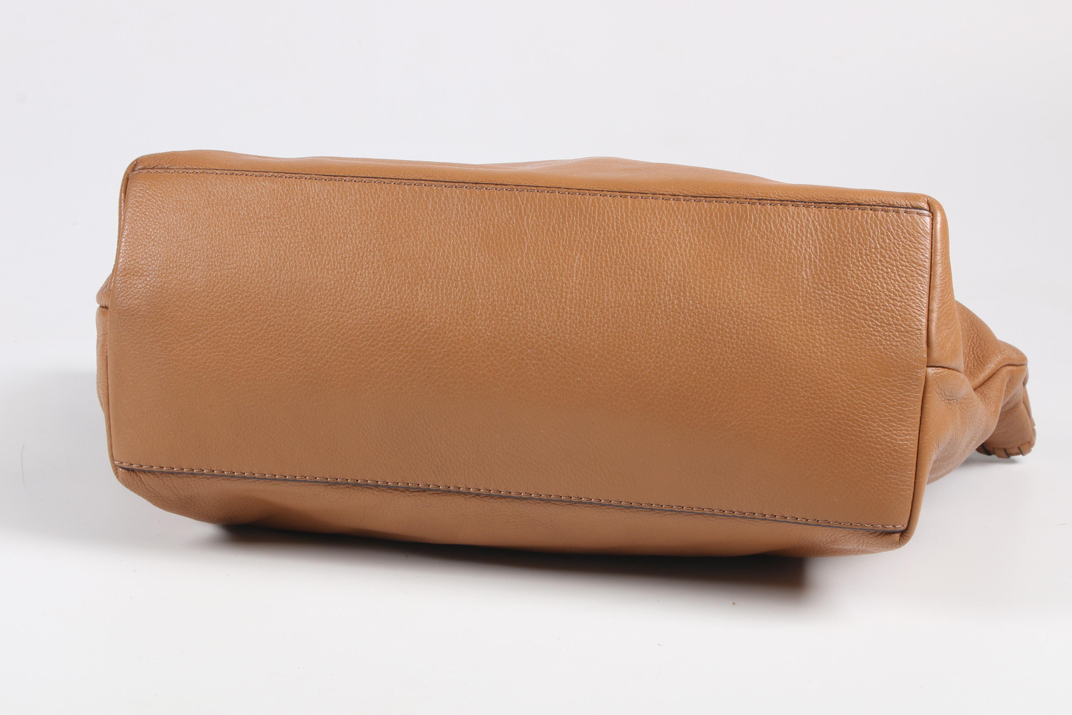 Tory Burch Grained Leather Shoulder Bag in Camel Brown