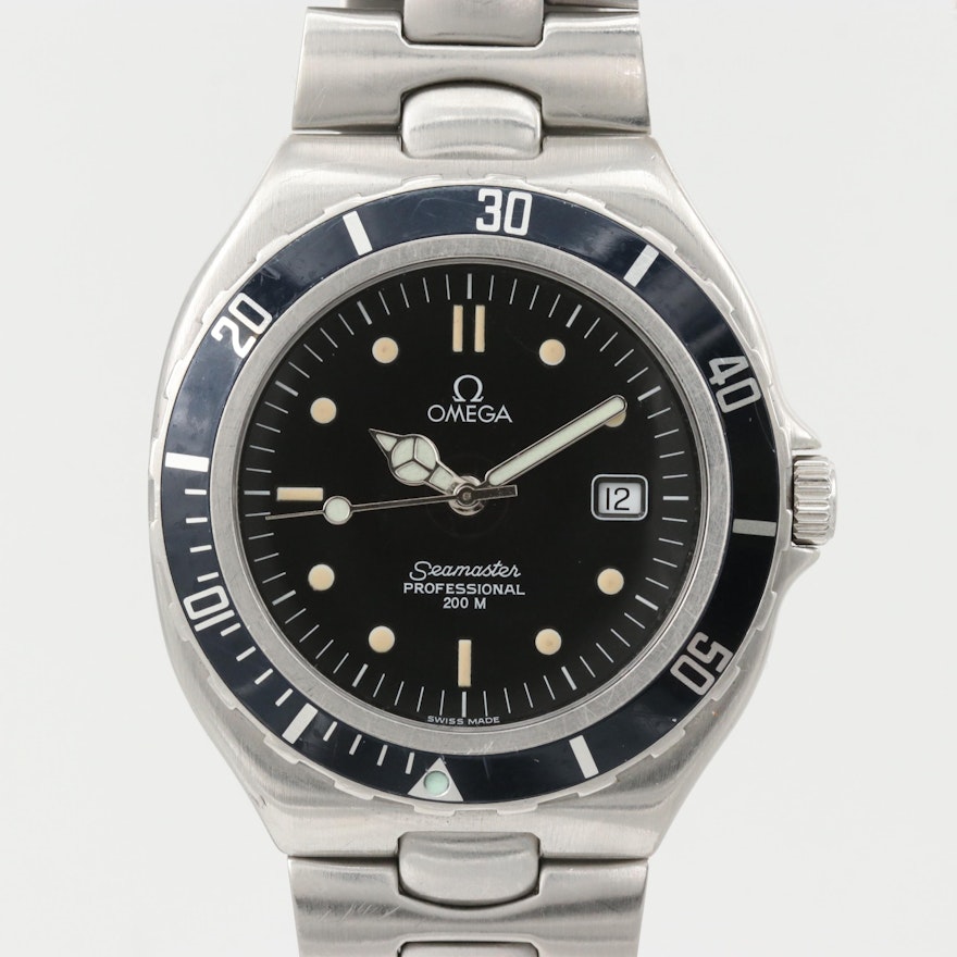 Omega Seamaster Stainless Steel Wristwatch, 1988