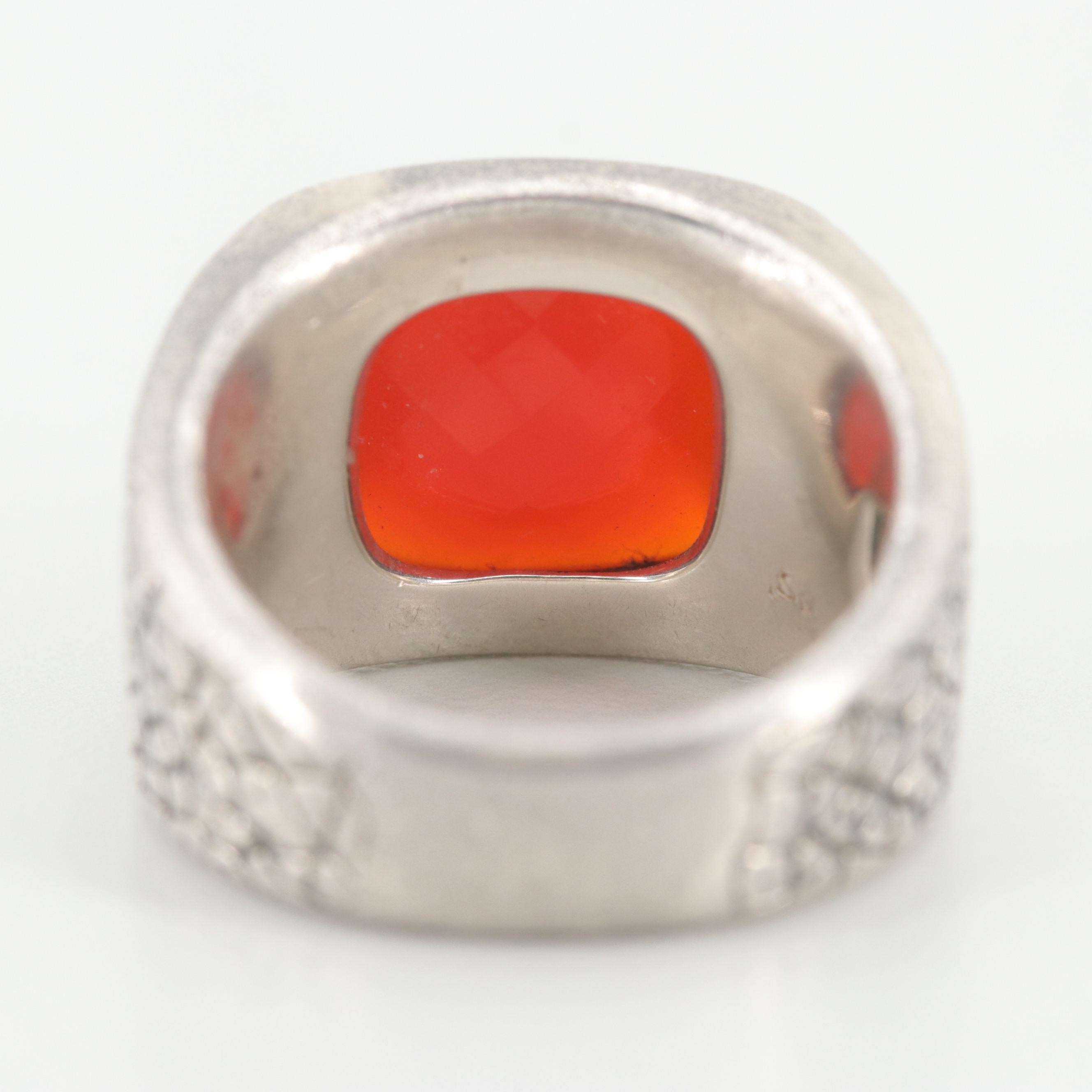 David Yurman Rhinoceros "Naturals Collection" Sterling Silver Carnelian Ring