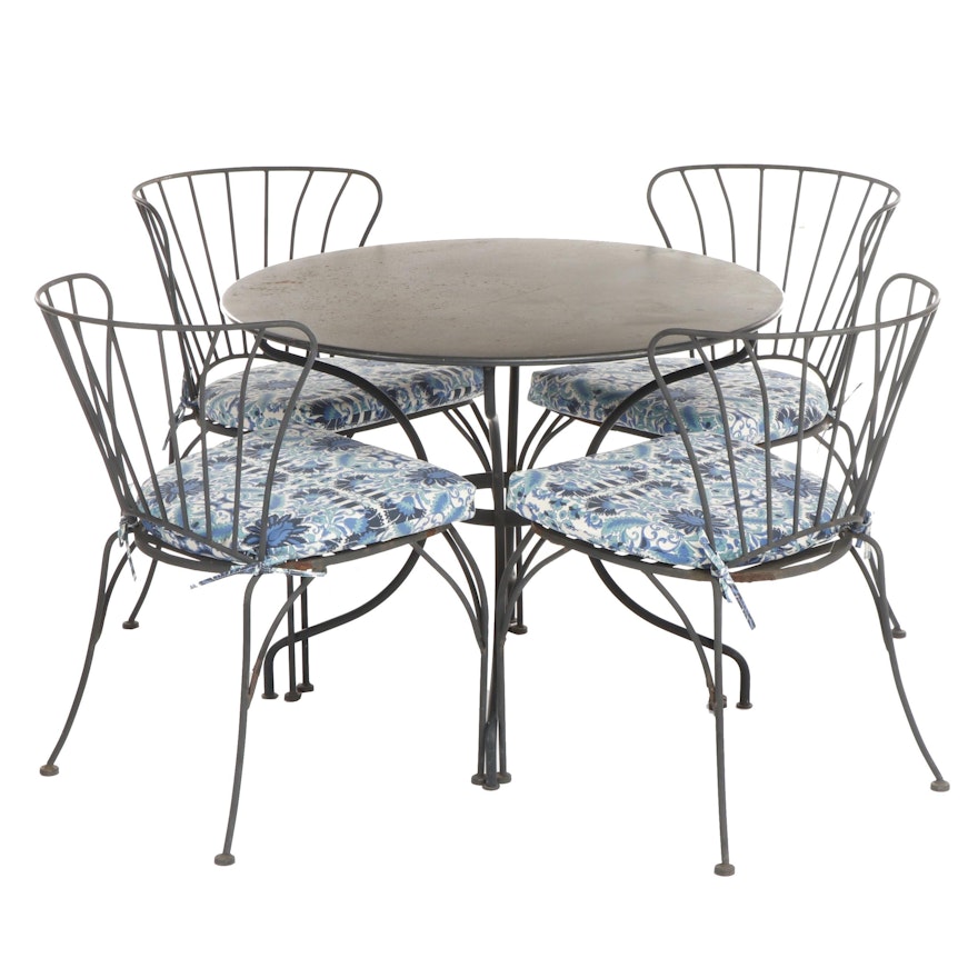 Contemporary Metal Wire Patio Dining Table with Chairs