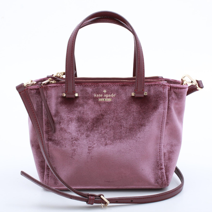 Kate Spade New York Aubergine Velour Convertible Handbag