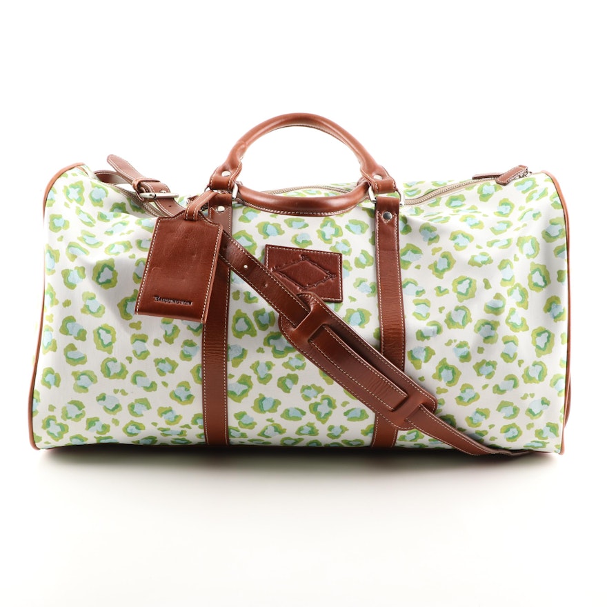 Barrington Belmont Cabin Bag in Printed Canvas and Tan Milan Leather