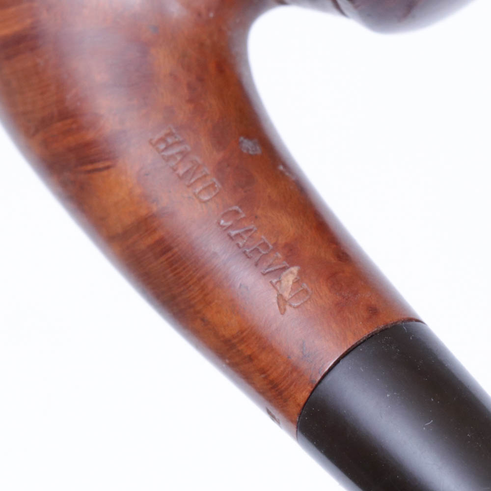 Carved Wooden Tobacco Pipes and Holder, Vintage