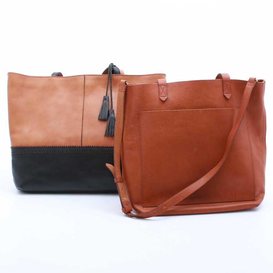 Patricia Nash and Madewell Leather Tote Bags