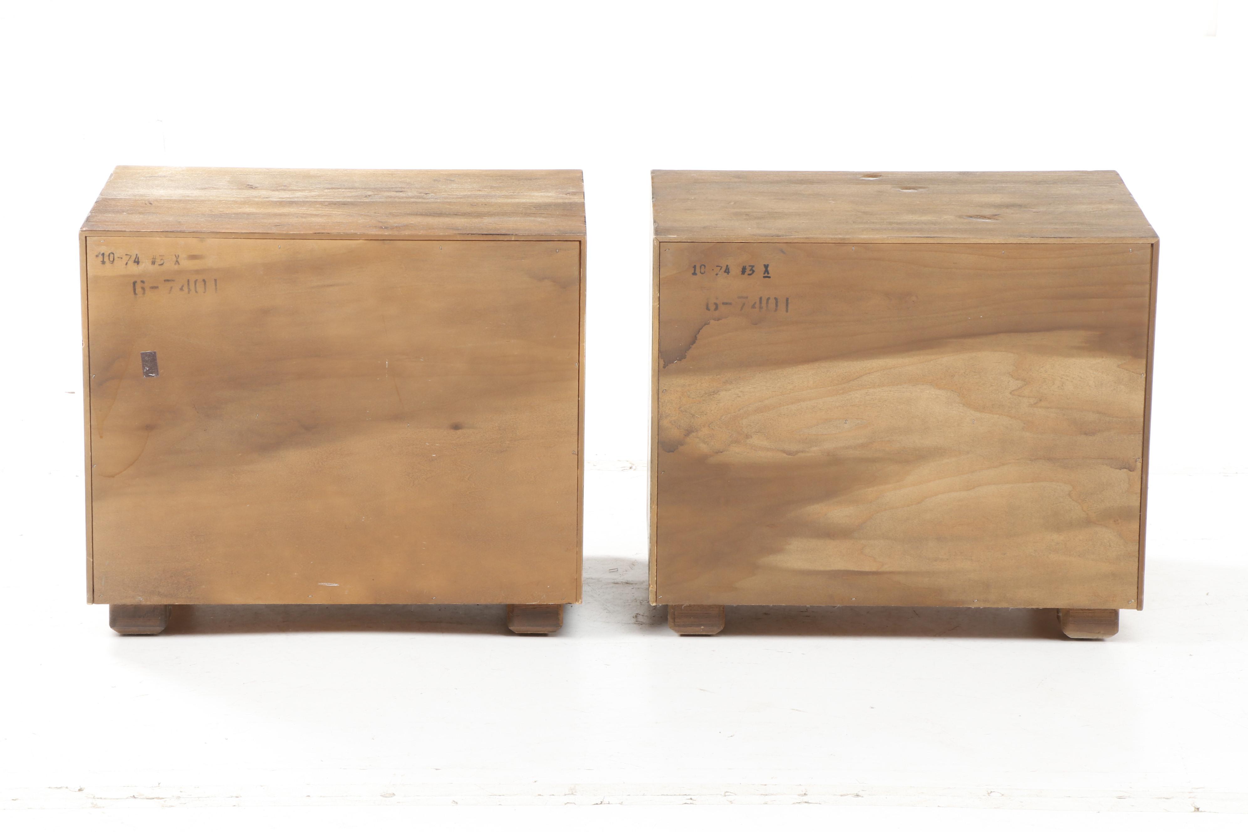 Vintage Henredon "Circa 76" Ash Campaign Style Nightstands