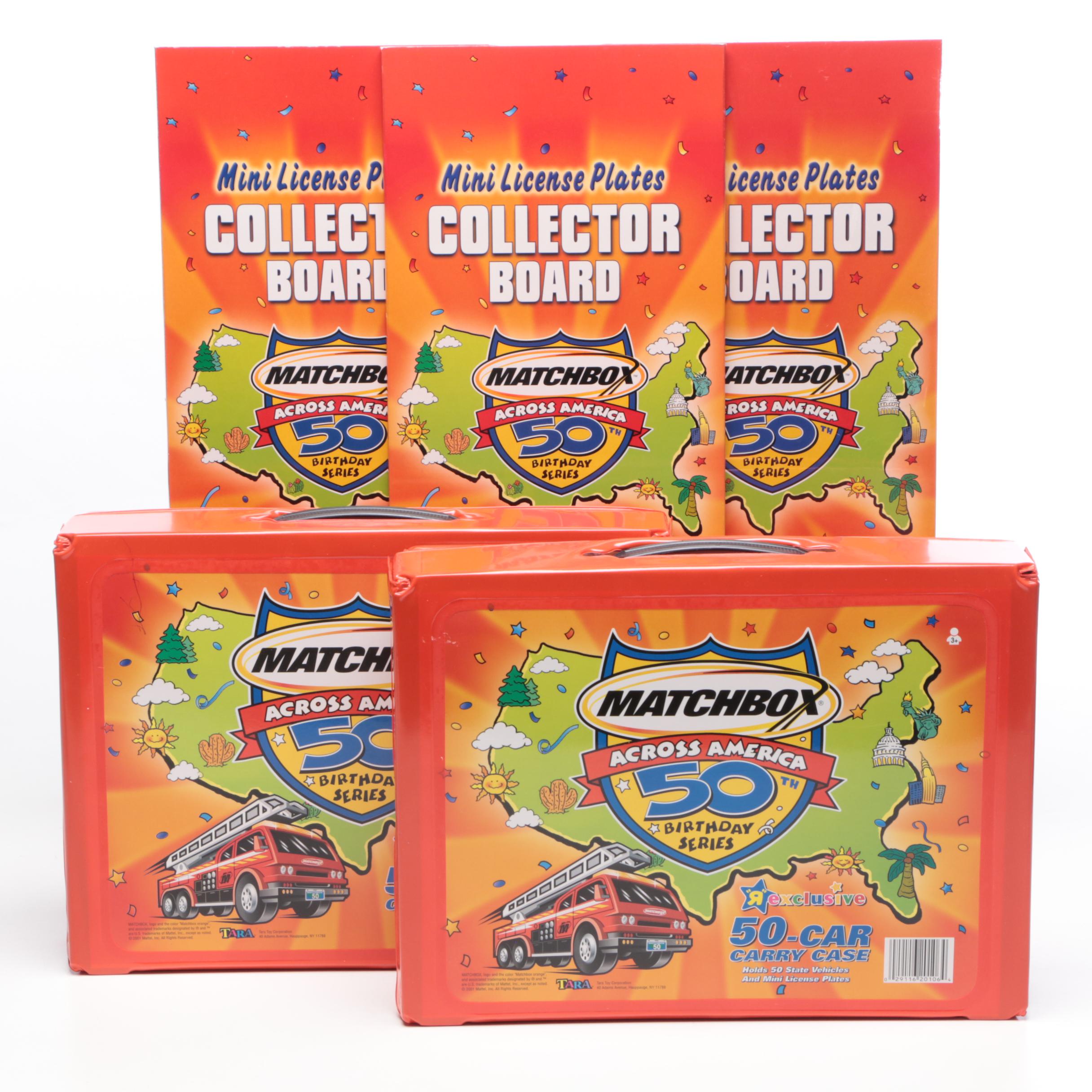 Matchbox Across America 50th Birthday Series License Plate and Car, Contemporary