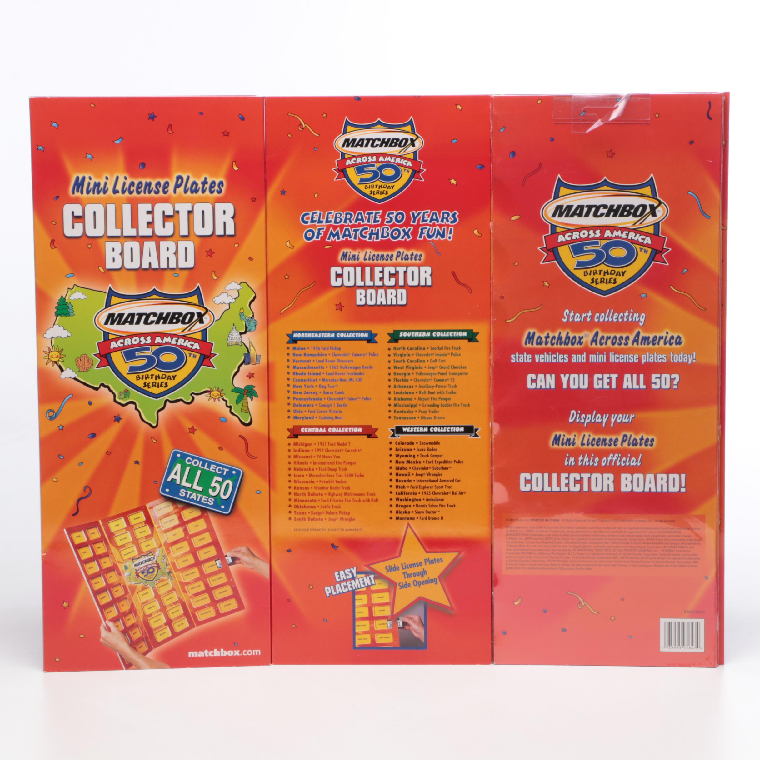 Matchbox Across America 50th Birthday Series License Plate and Car, Contemporary