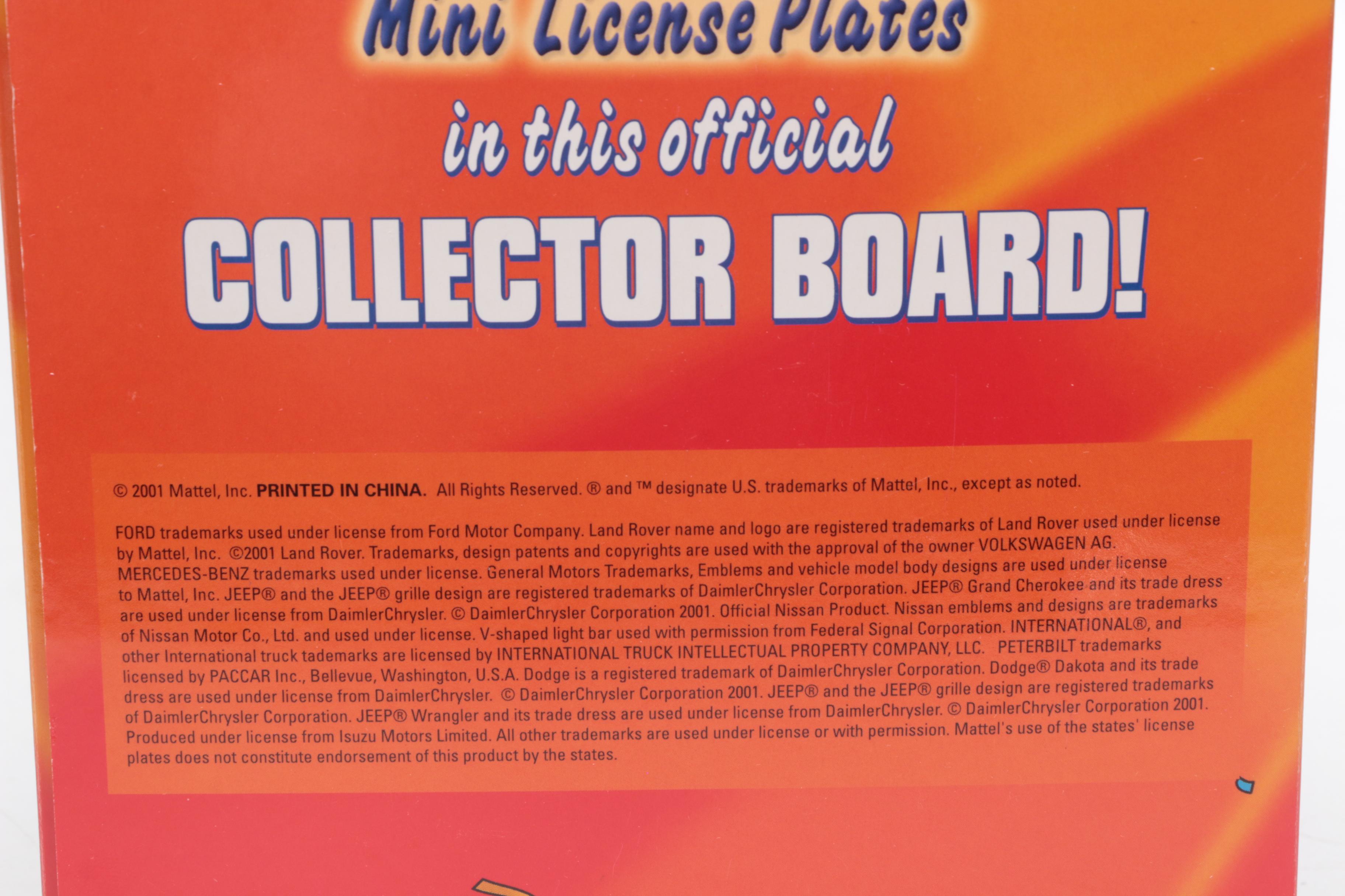 Matchbox Across America 50th Birthday Series License Plate and Car, Contemporary