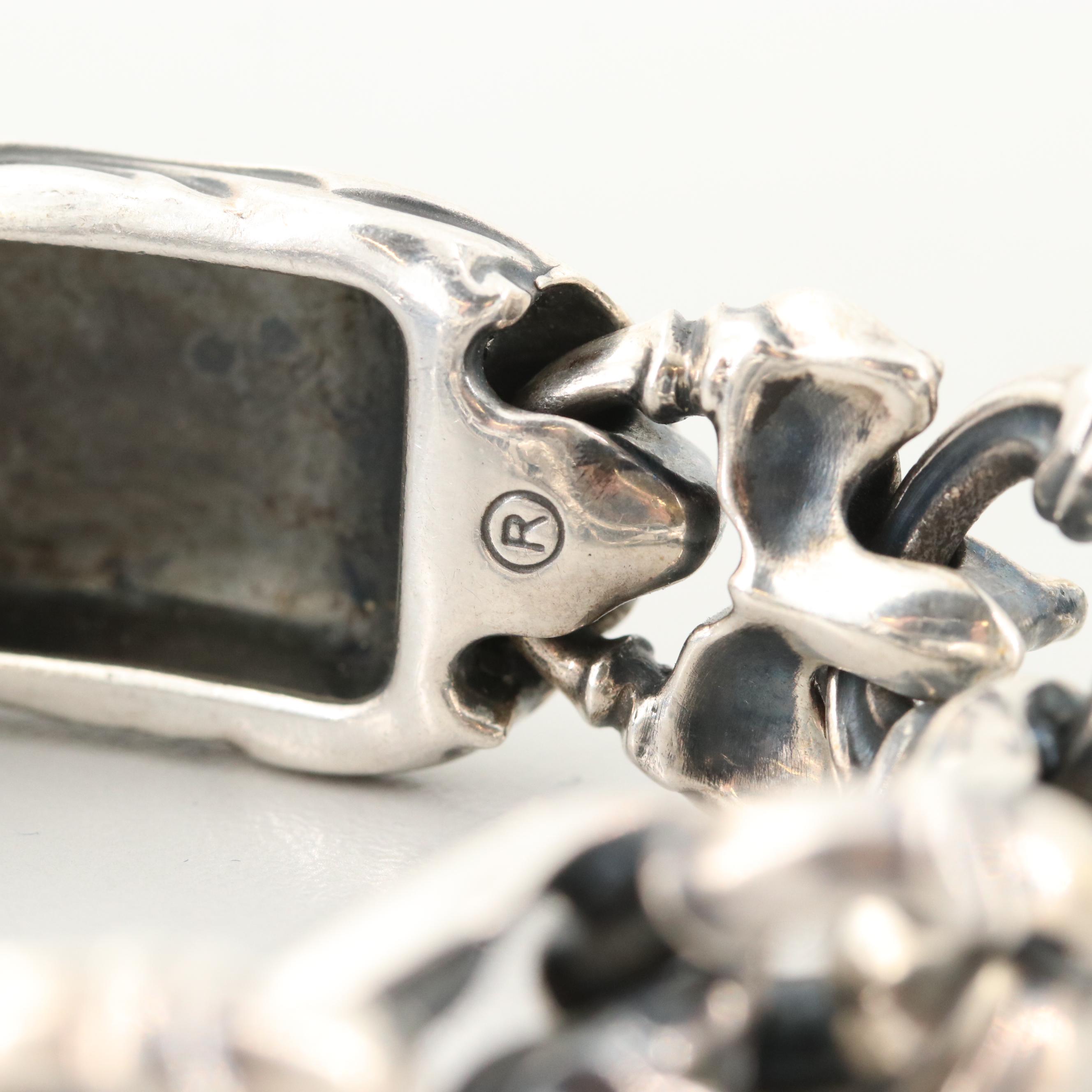 Lone Ones Sterling Silver Skull and Bone Motif Bracelet