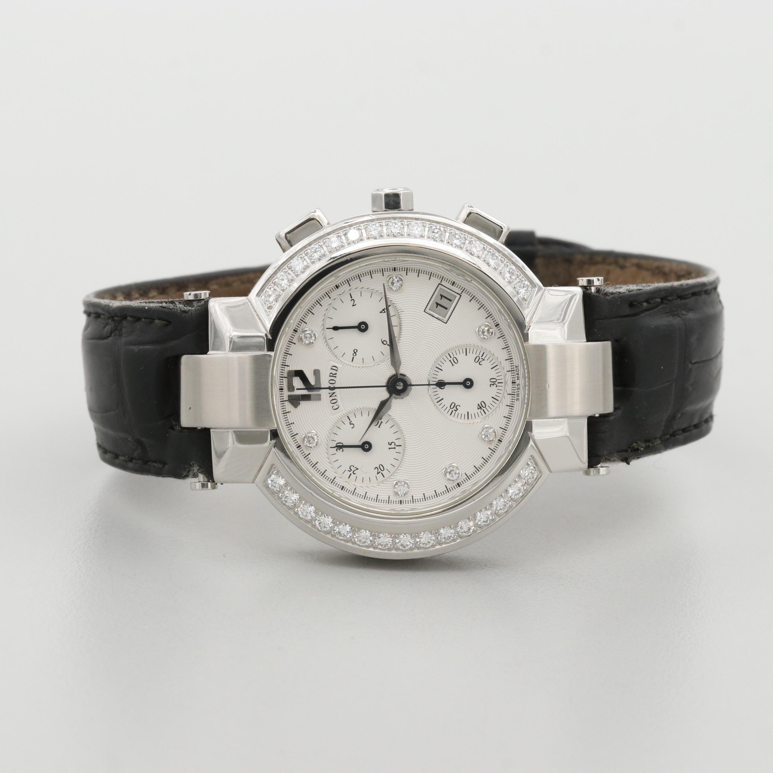 Concord La Scala Stainless Steel 1.00 CTW Diamond Chronograph Watch