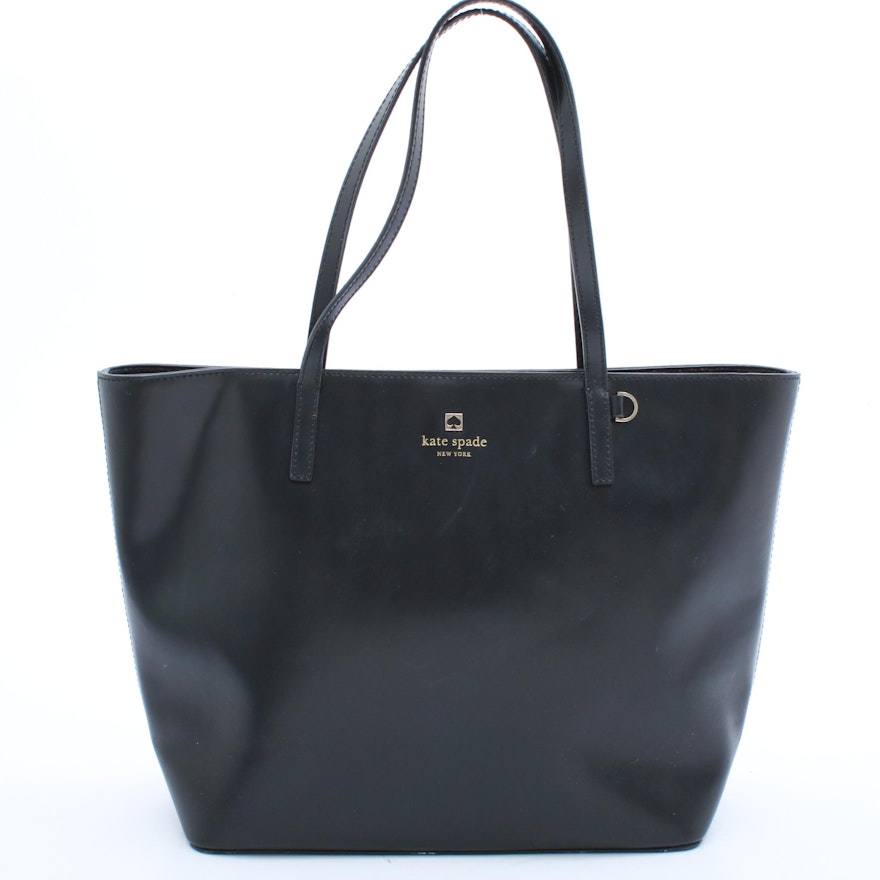 Kate Spade New York Black Leather Tote Bag