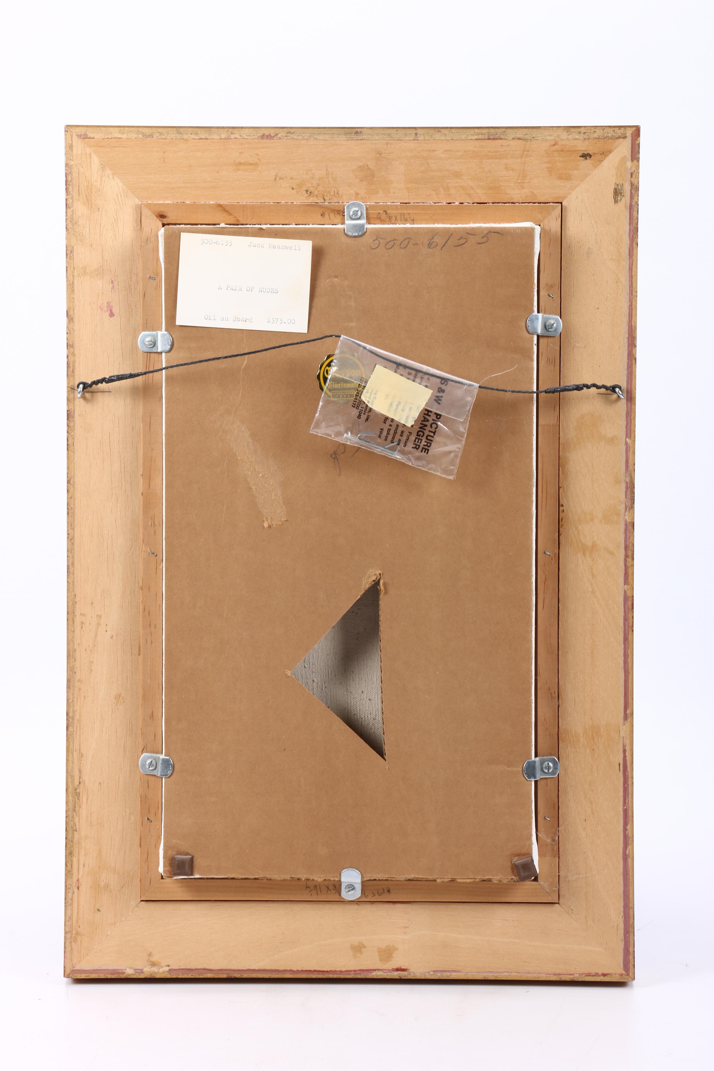 Jack Meanwell Modernist Oil Painting "A Pair of Nudes"