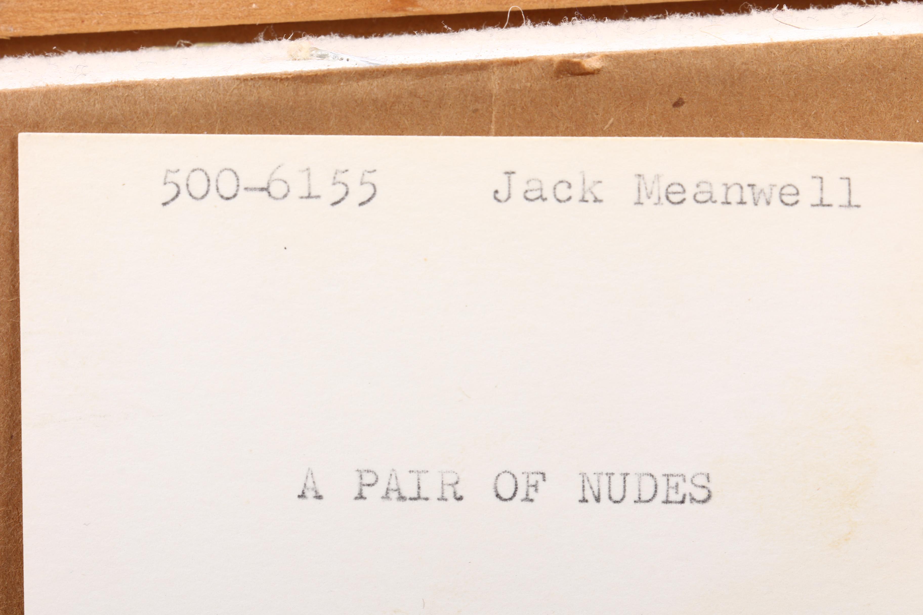 Jack Meanwell Modernist Oil Painting "A Pair of Nudes"