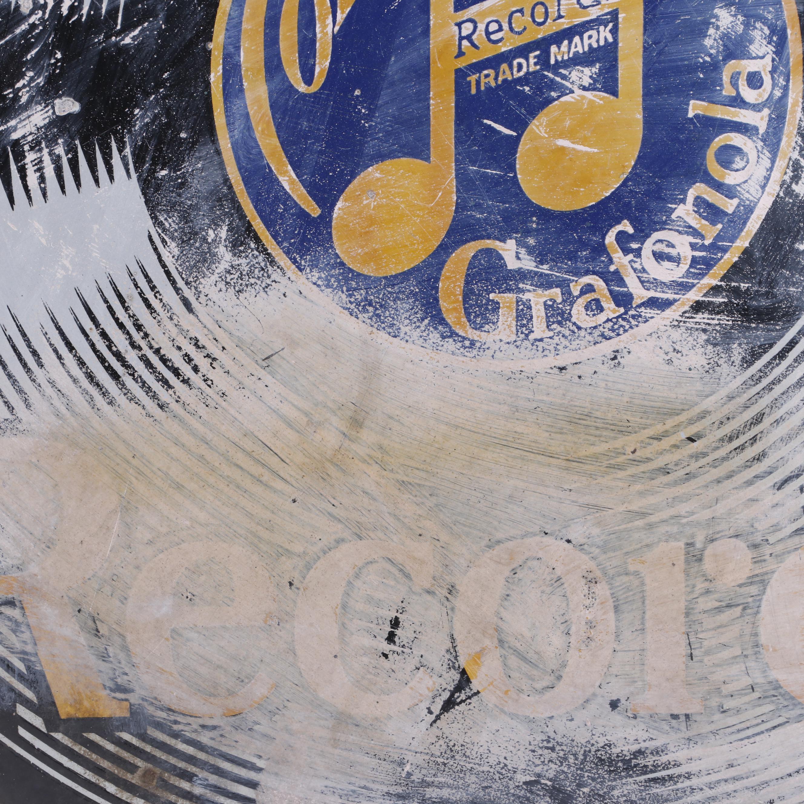 Columbia Records Double-Sided Porcelain Advertising Sign, Early 20th Century