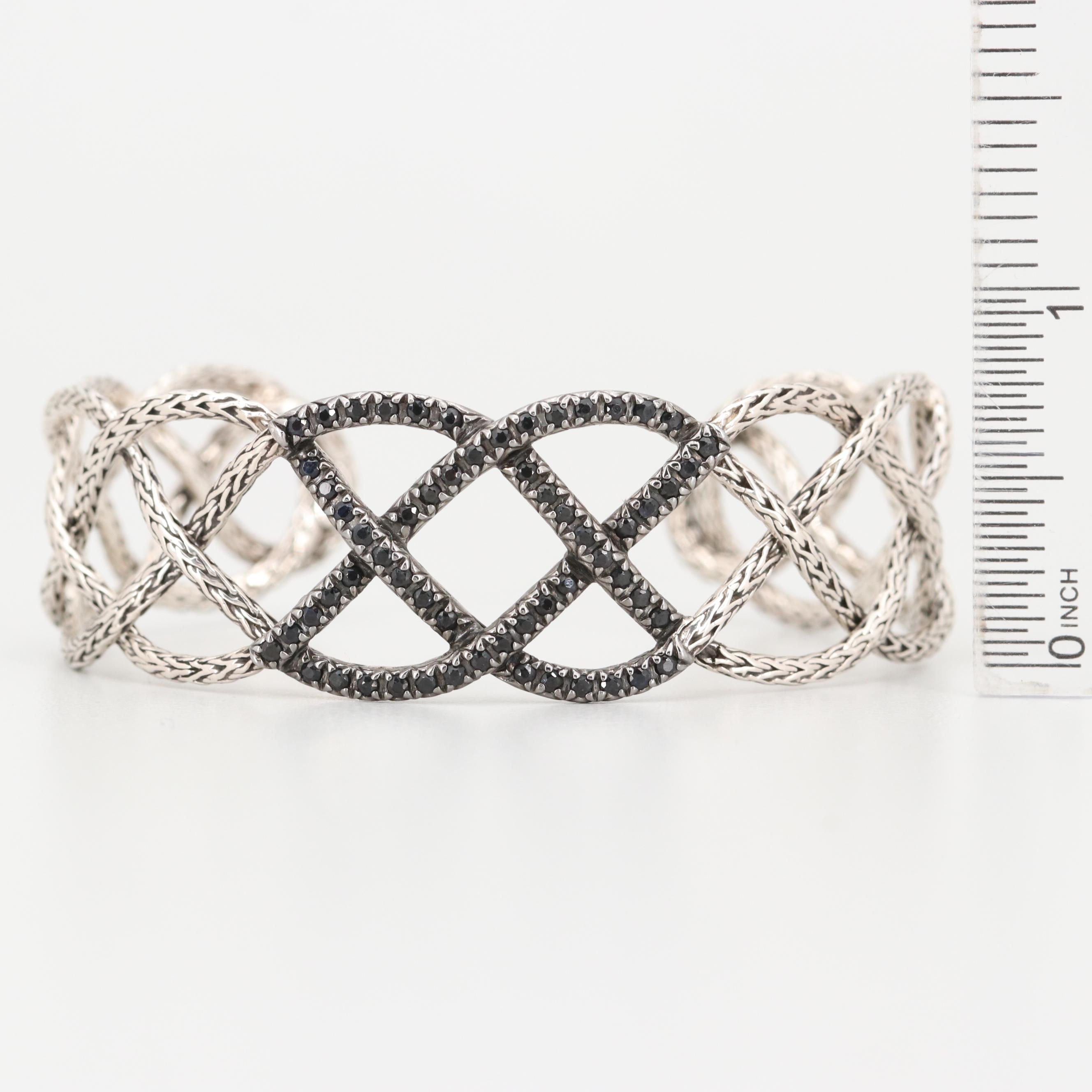 John Hardy Sterling Silver Sapphire Braided Cuff Bracelet