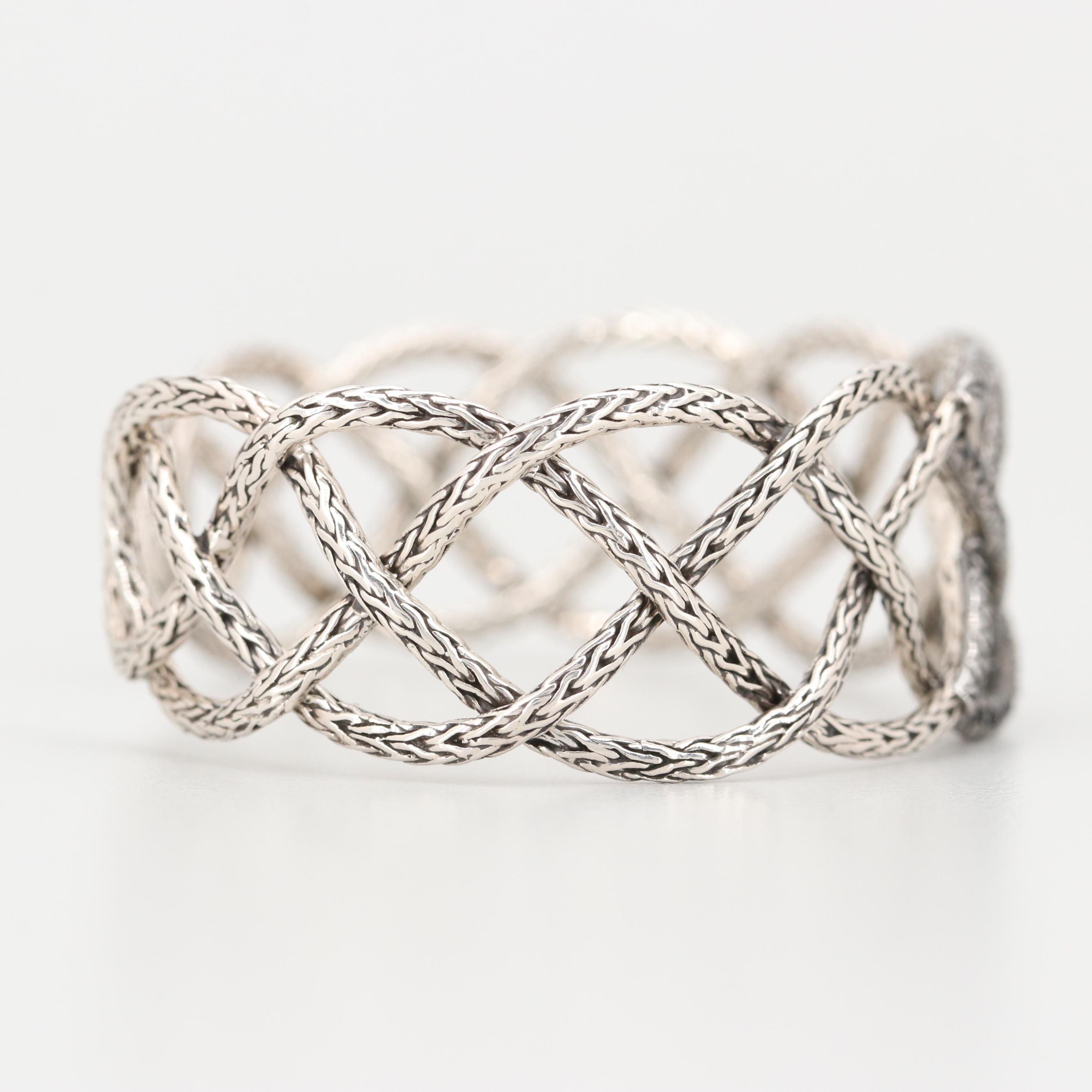 John Hardy Sterling Silver Sapphire Braided Cuff Bracelet