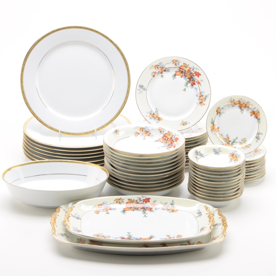 Epiag "Silver Maple Gold" Porcelain Dinnerware and Serveware and Other Porcelain