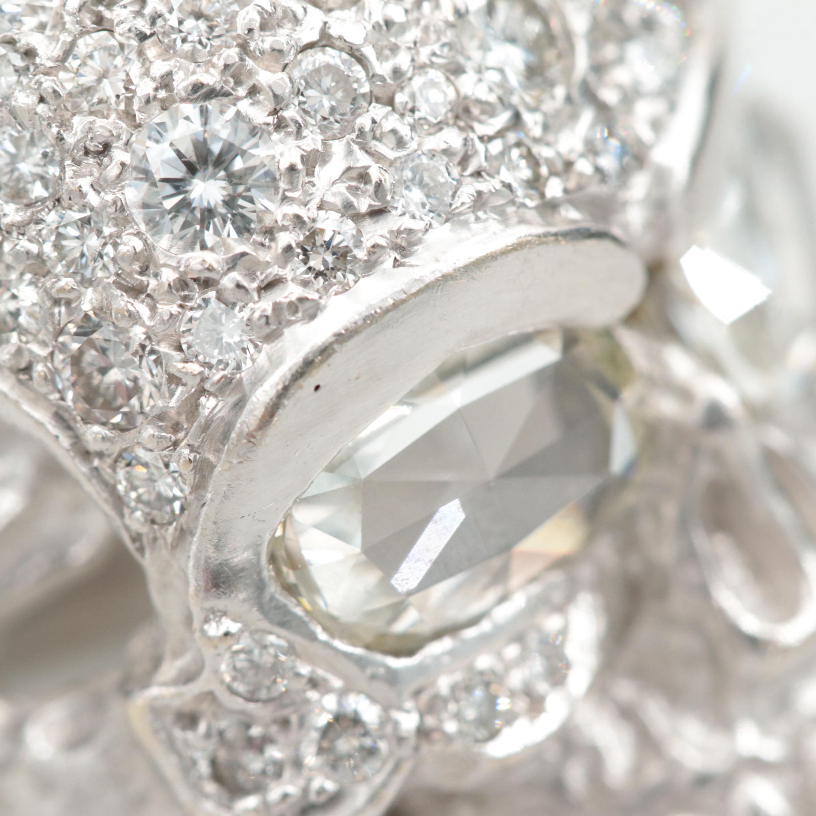 Loree Rodkin 18K White Gold 2.96 CTW Diamond Skull Ring