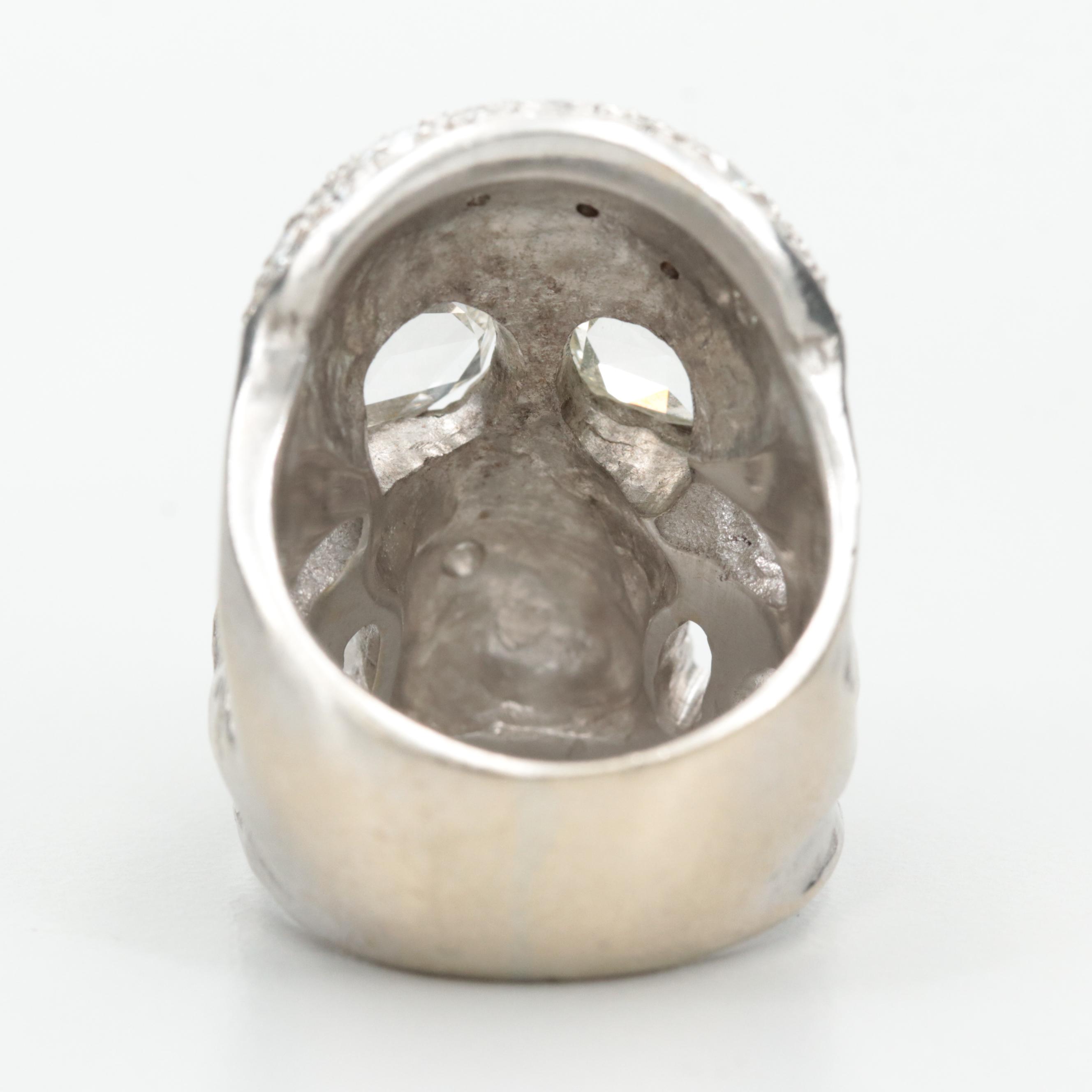 Loree Rodkin 18K White Gold 2.96 CTW Diamond Skull Ring