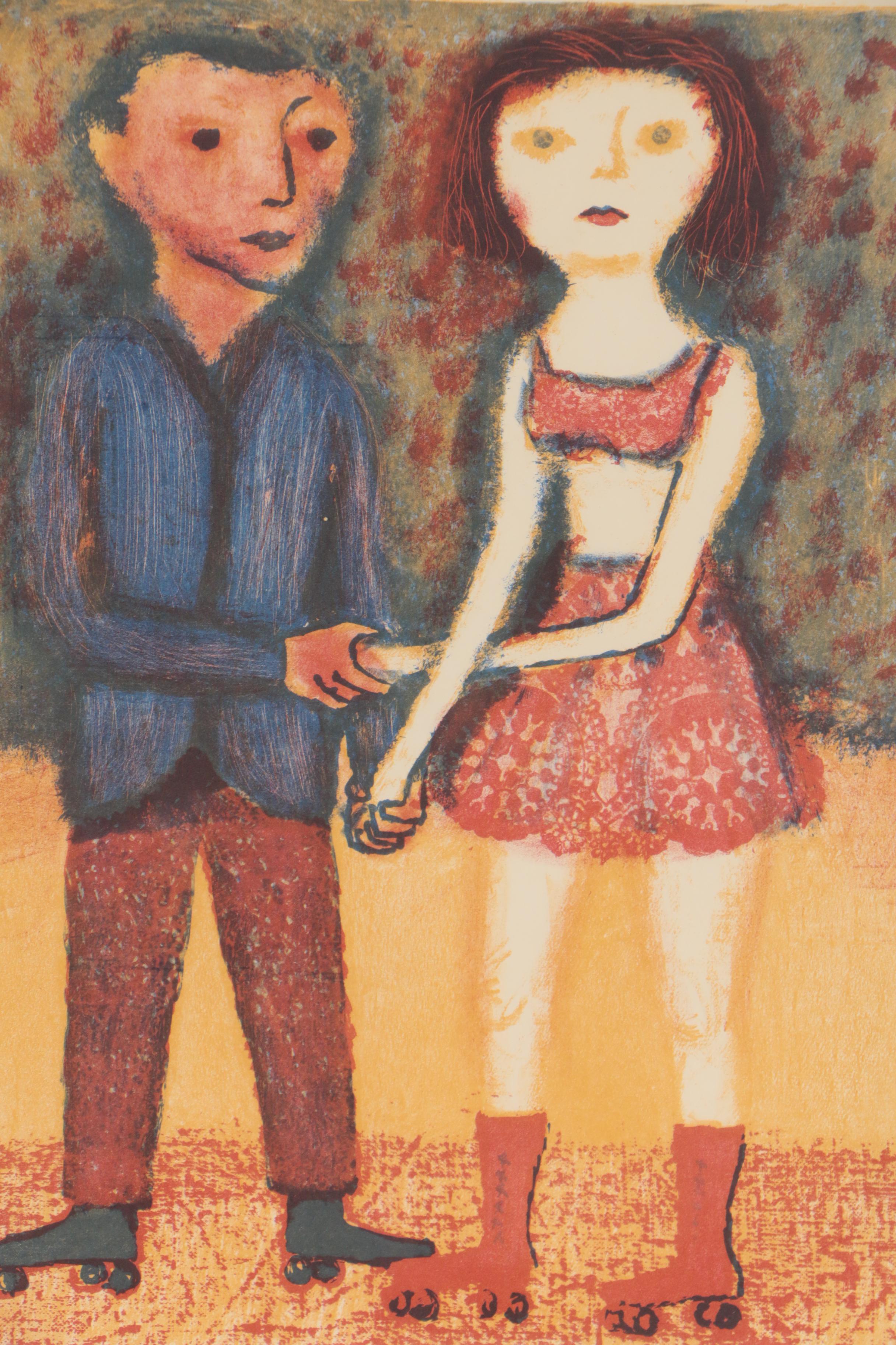 Jerome Kaplan Lithograph "Skates"