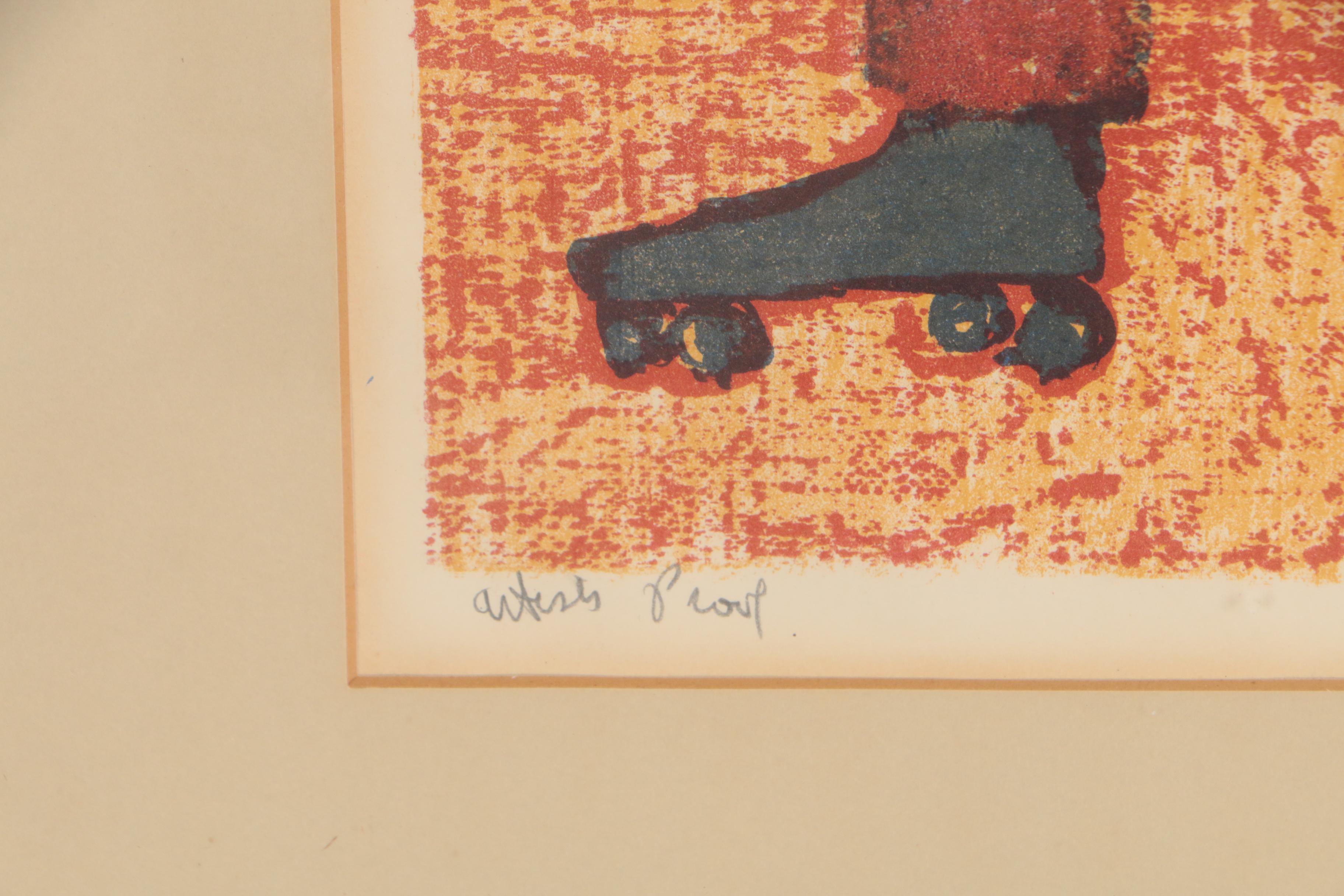 Jerome Kaplan Lithograph "Skates"