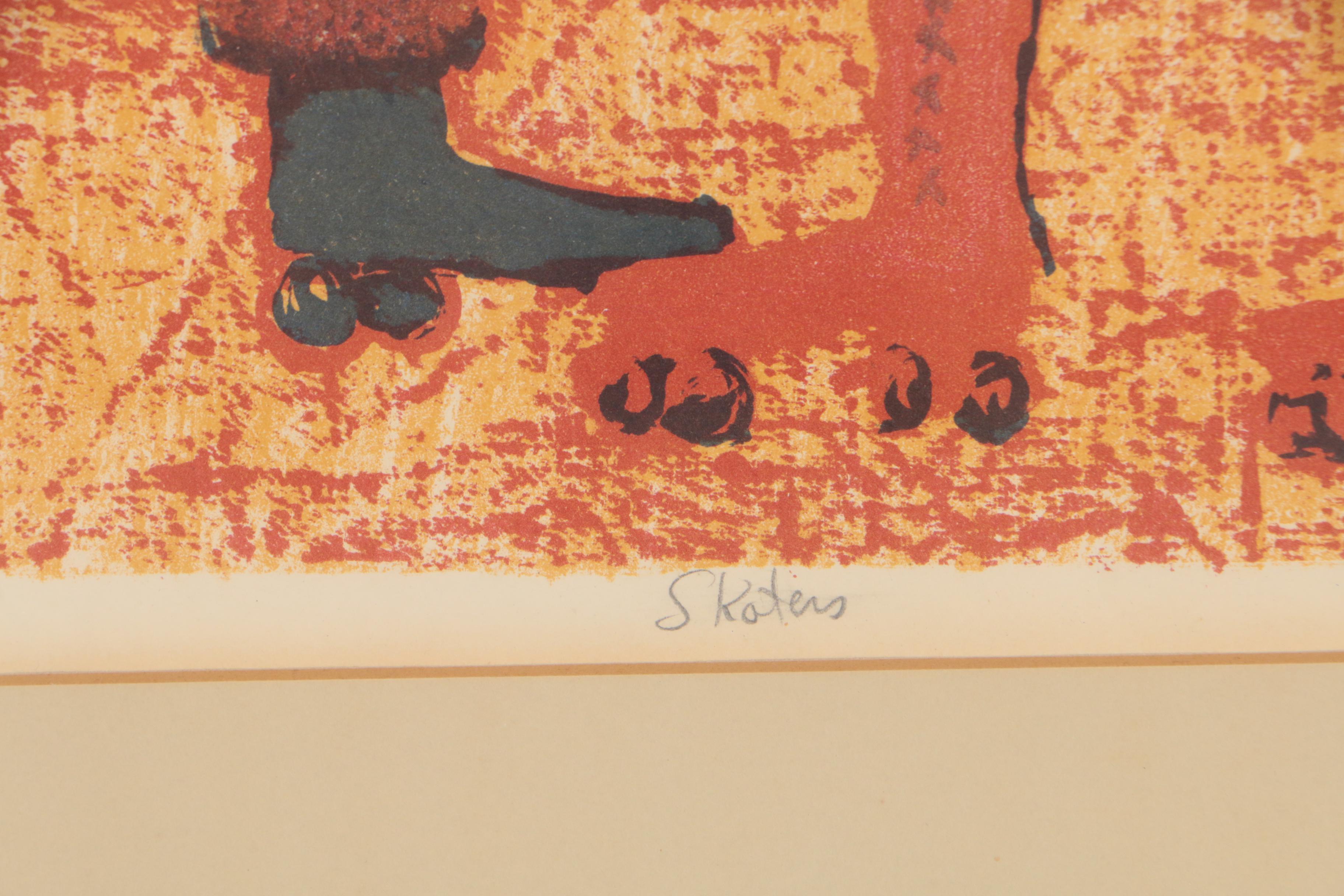 Jerome Kaplan Lithograph "Skates"