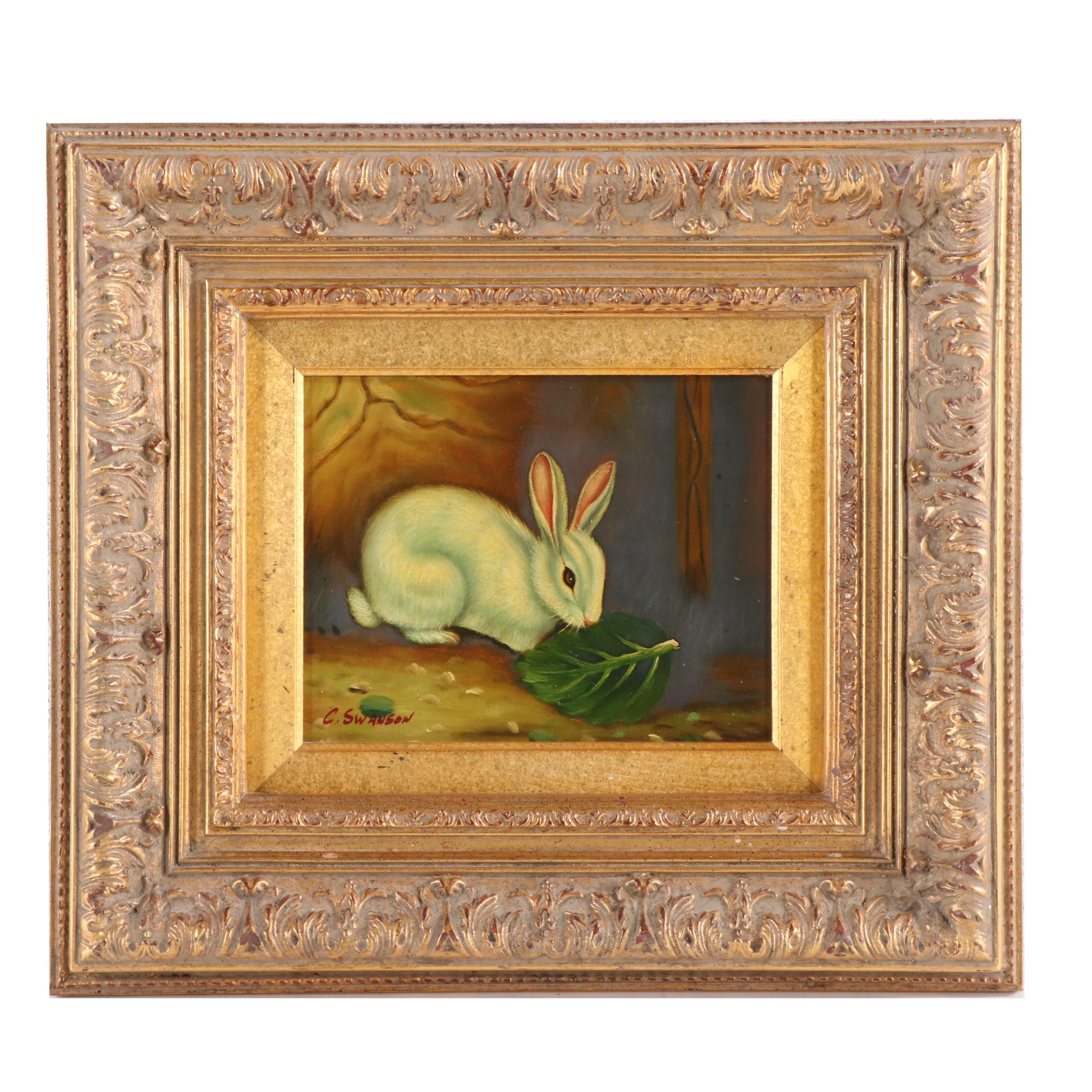 C. Swanson Oil Painting of Bunny