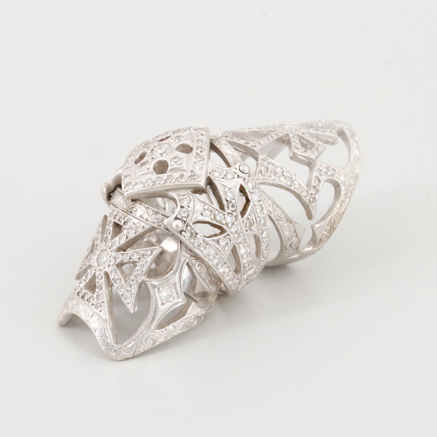 Loree Rodkin 18K White Gold 3.00 CTW Diamond Bondage Ring