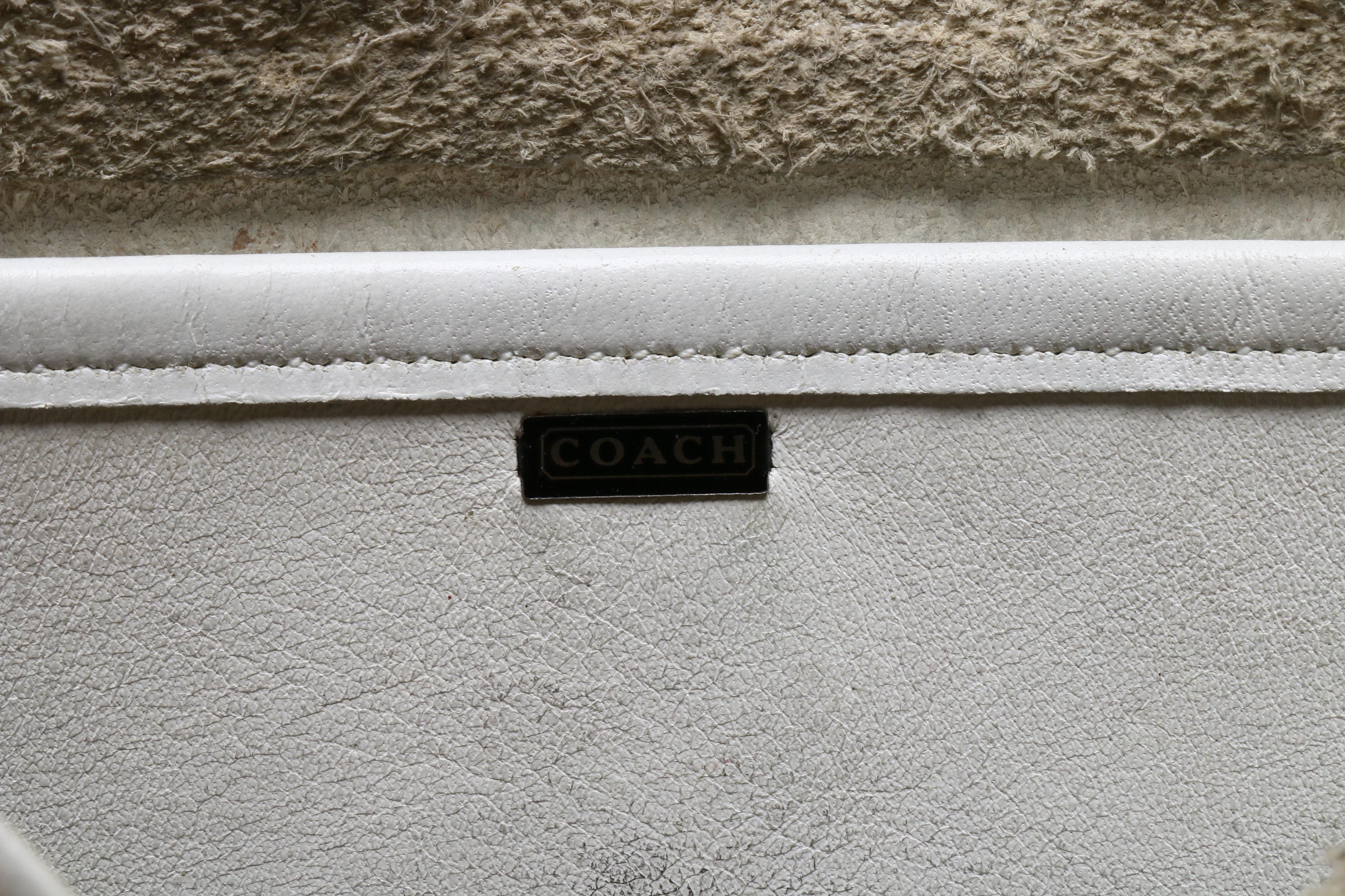 Bonnie Cashin Designed Coach White Leather Saddle Shoulder Bag, 1960s Vintage