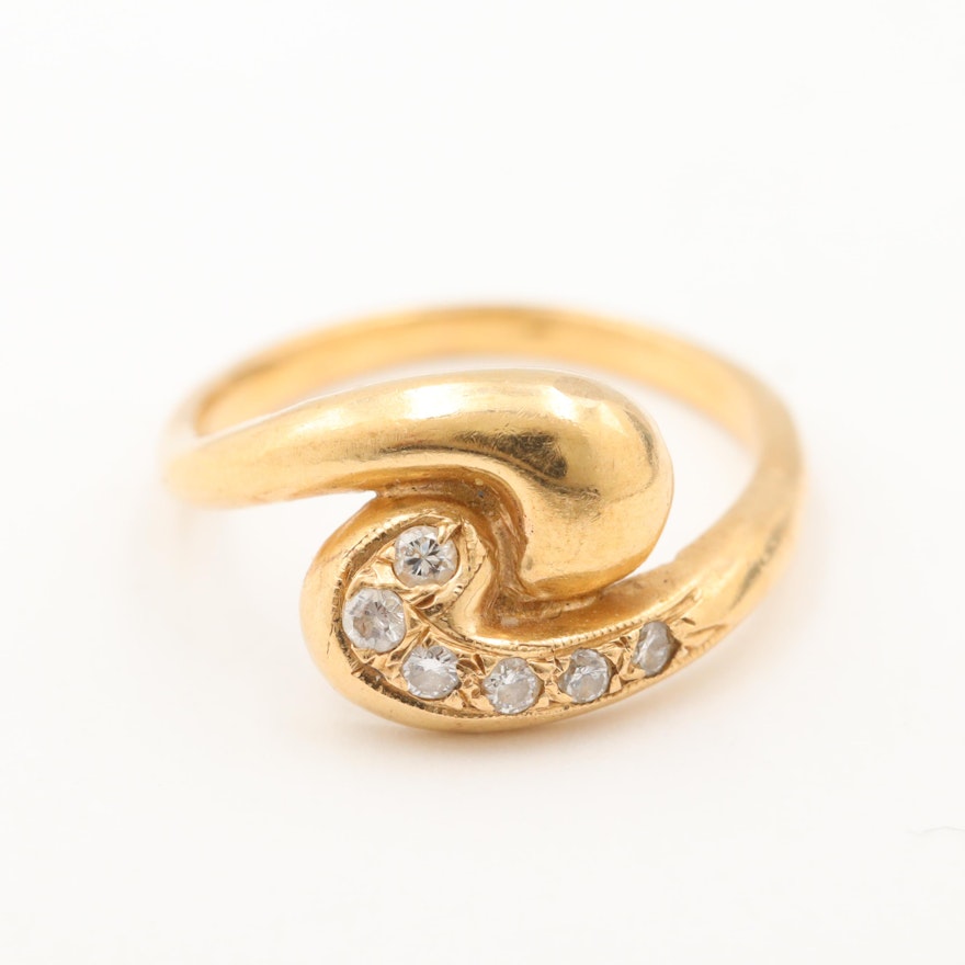 14K Yellow Gold Diamond Ring