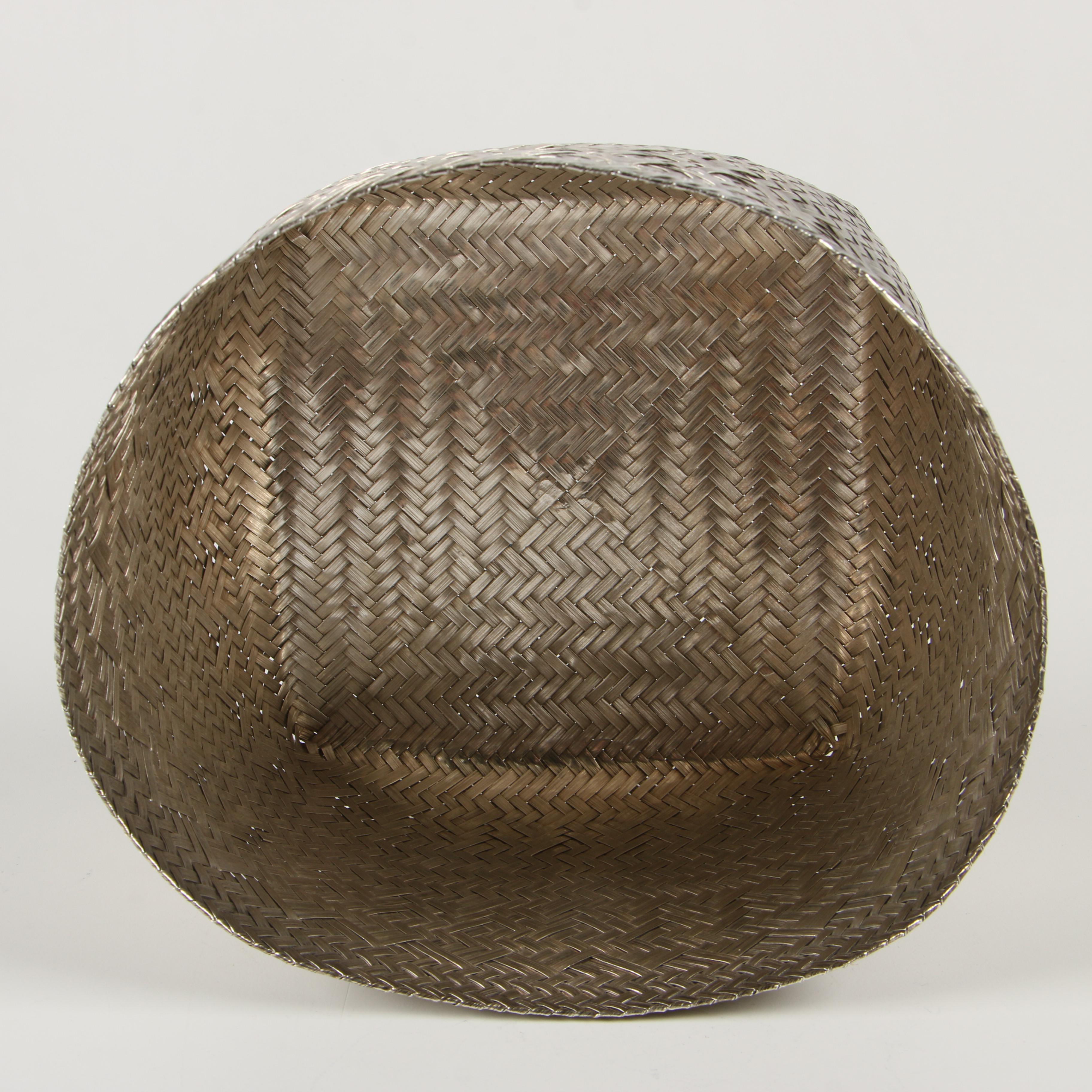 Tane Mexican Woven Sterling Silver Basket, Mid-Century