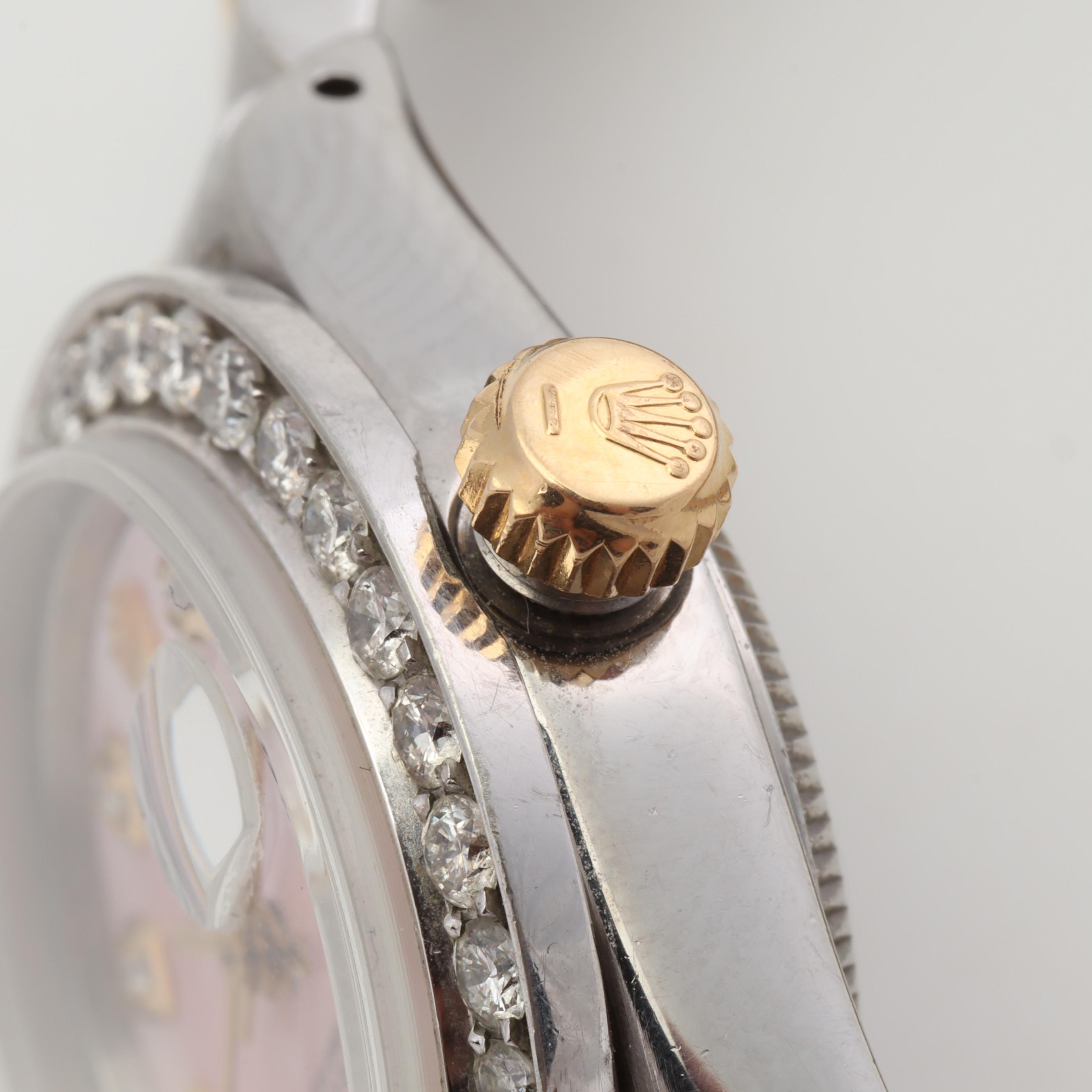 Rolex Oyster Perpetual Date Stainless Steel Automatic Diamond Watch, 1 CTW