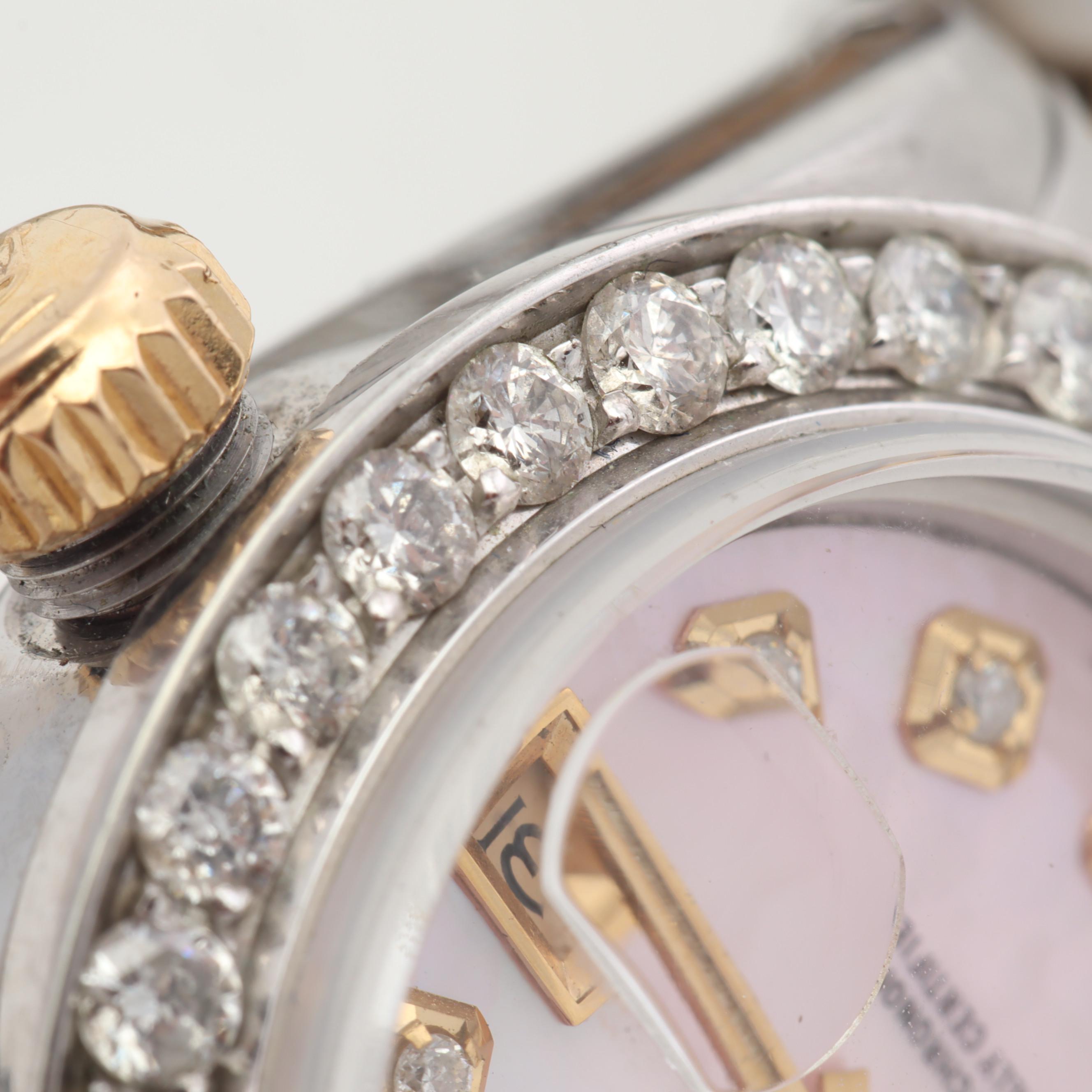 Rolex Oyster Perpetual Date Stainless Steel Automatic Diamond Watch, 1 CTW