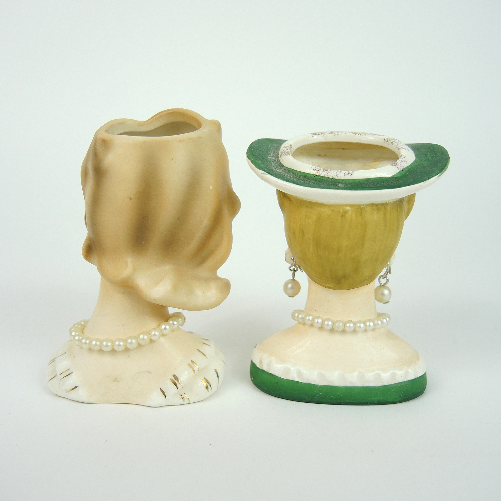 Inarco and National Potteries Mid Century Lady Head Vases