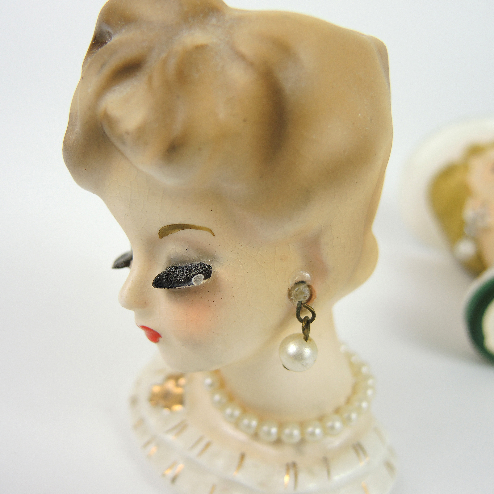 Inarco and National Potteries Mid Century Lady Head Vases