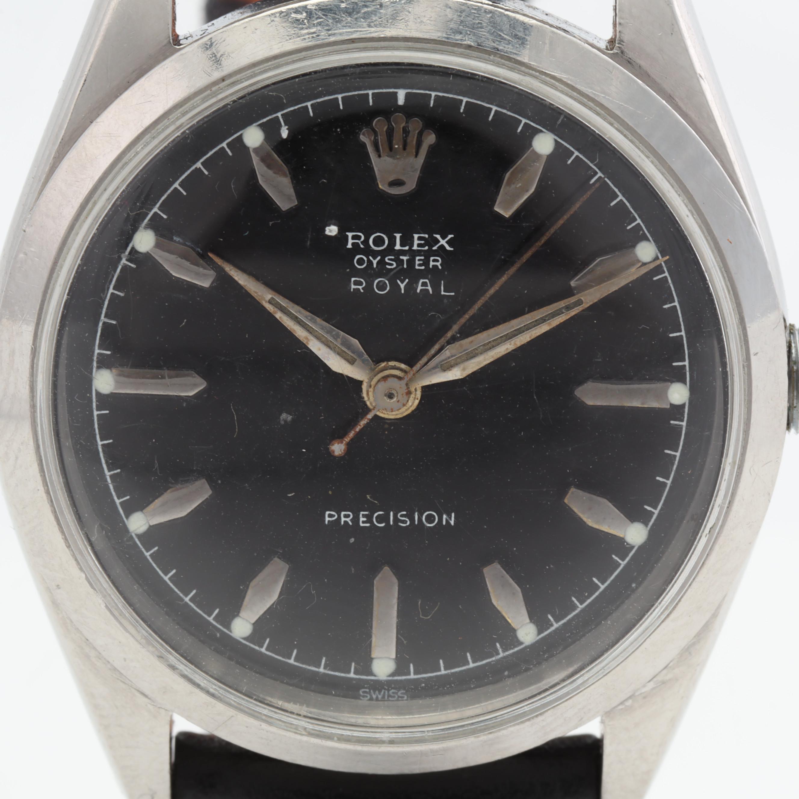 Vintage Rolex Oyster Royal Precision Stem Wind Stainless Steel Watch