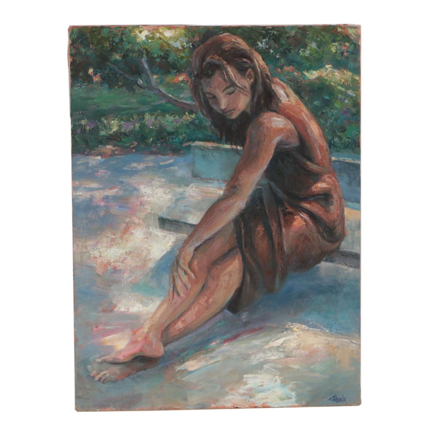 Tom Steck Figural Oil Painting