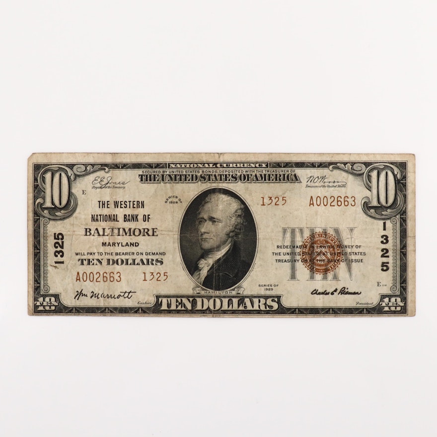 Series of 1929 U.S. $10 National Currency Note